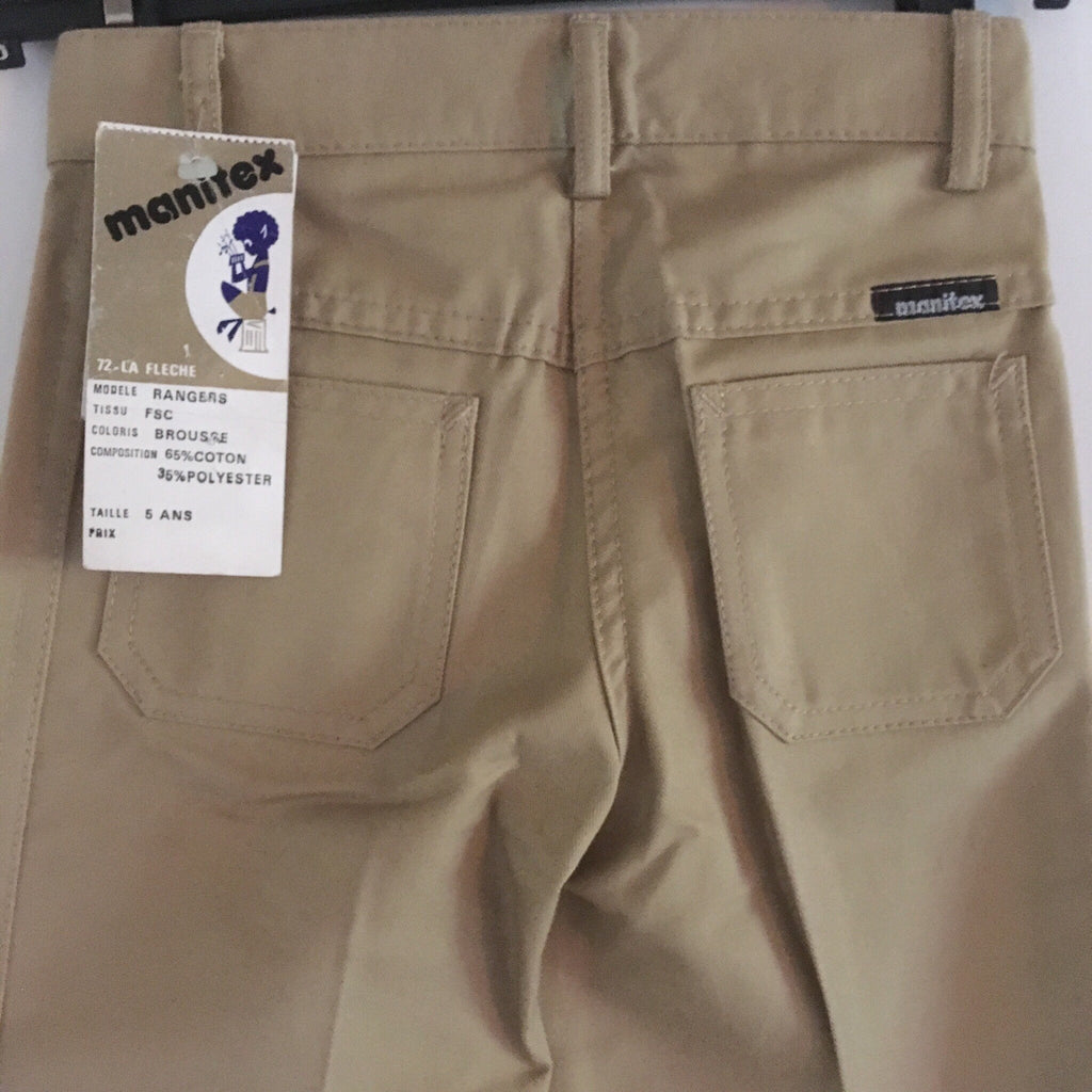 Vintage 70s for kids high waist flare pants made in France • new from old stock