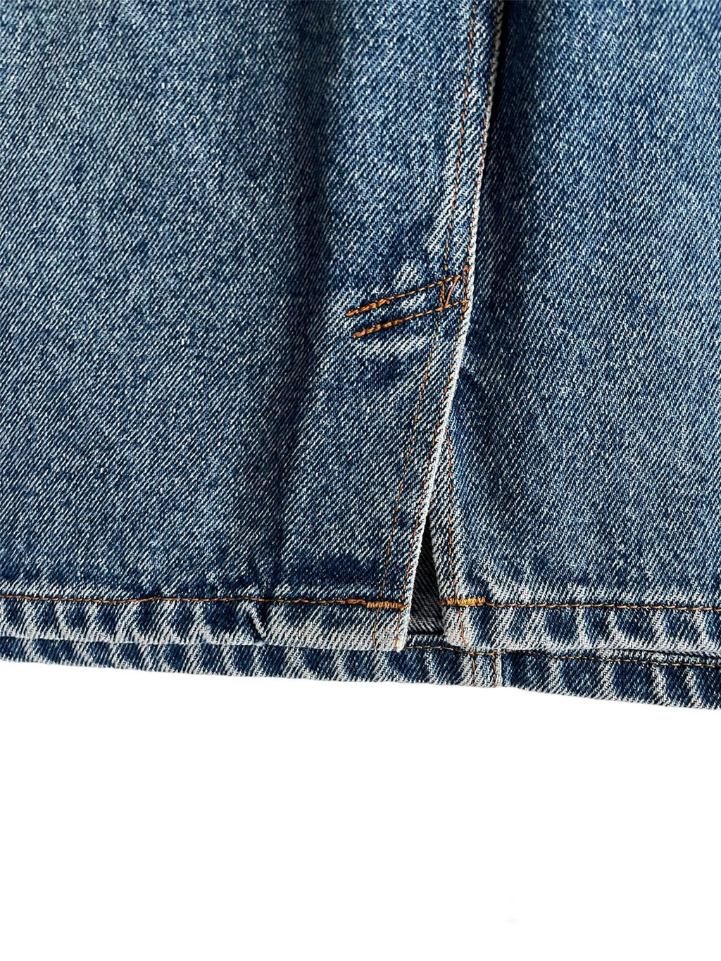 Vintage 80s Levi's Denim mini jupe orange Tab