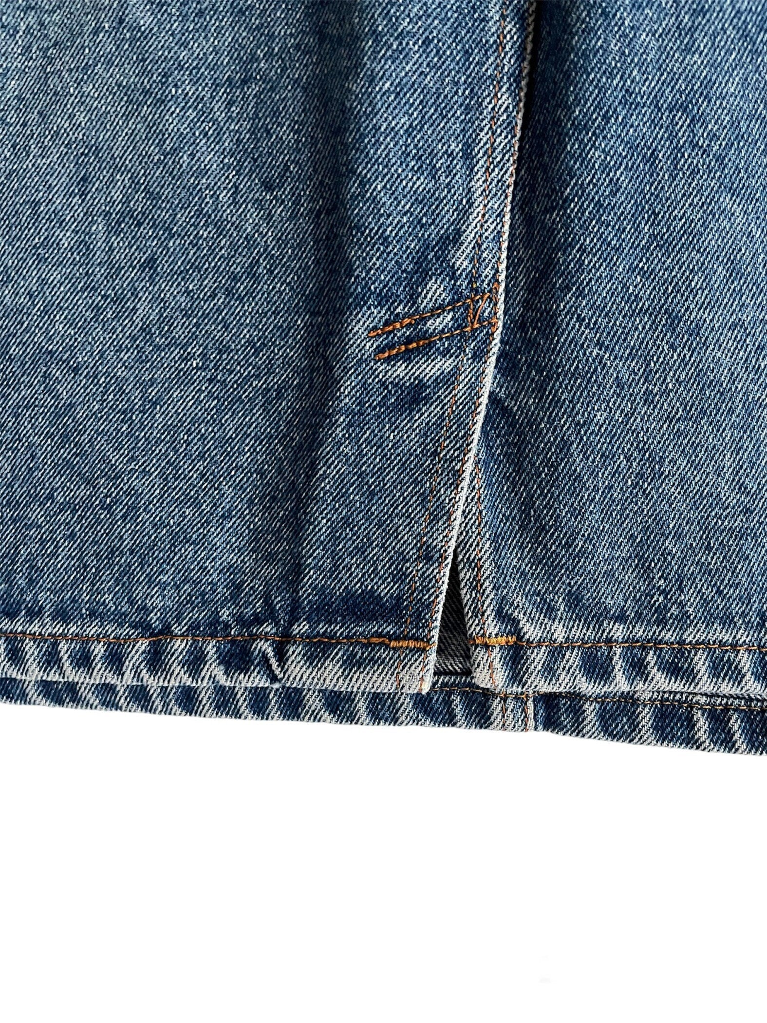 Vintage 80s Levi's Denim mini jupe orange Tab