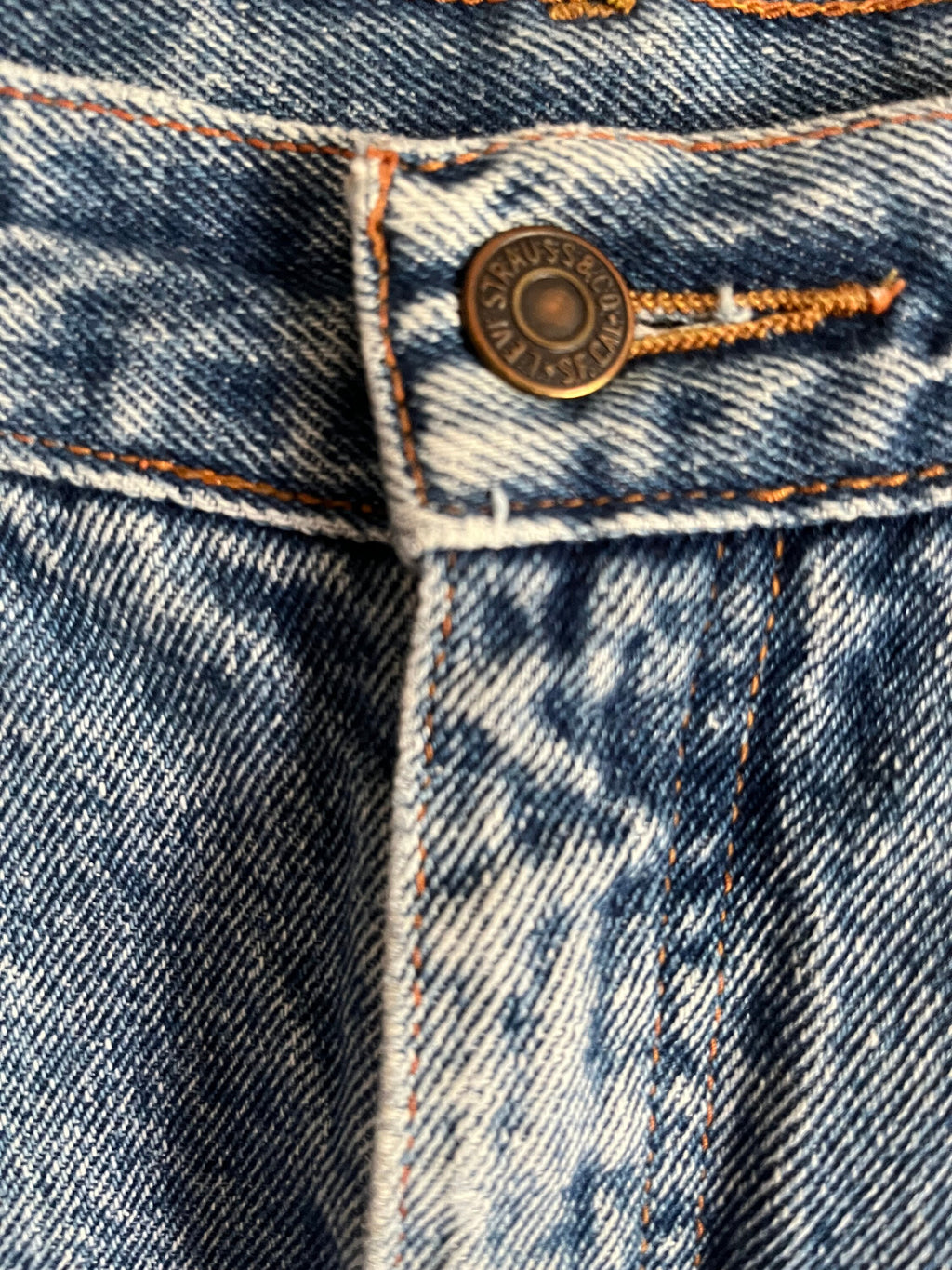 Vintage 80s Levi's Denim mini jupe orange Tab