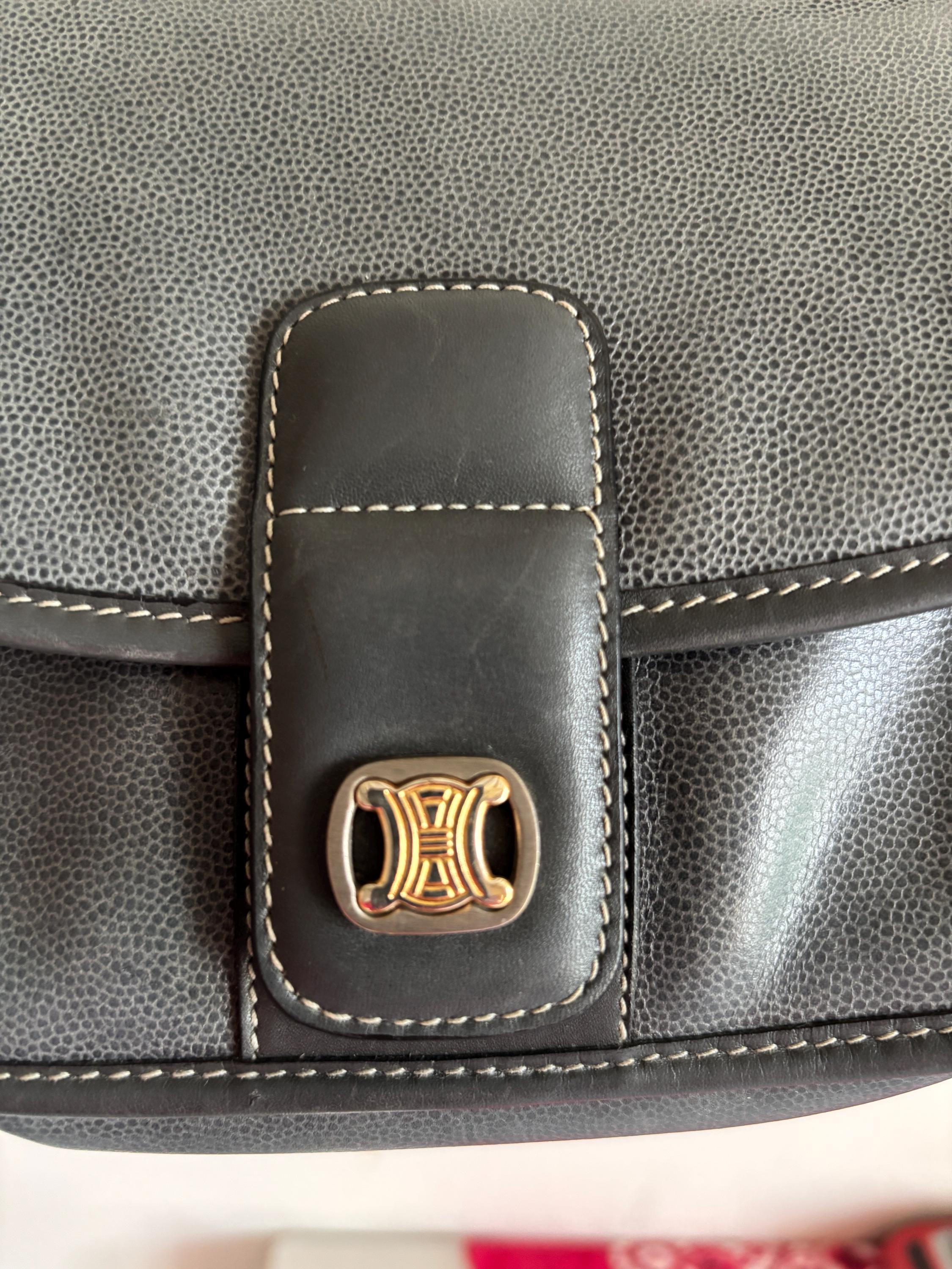 Vintage Celine grey leather Triomphe bag