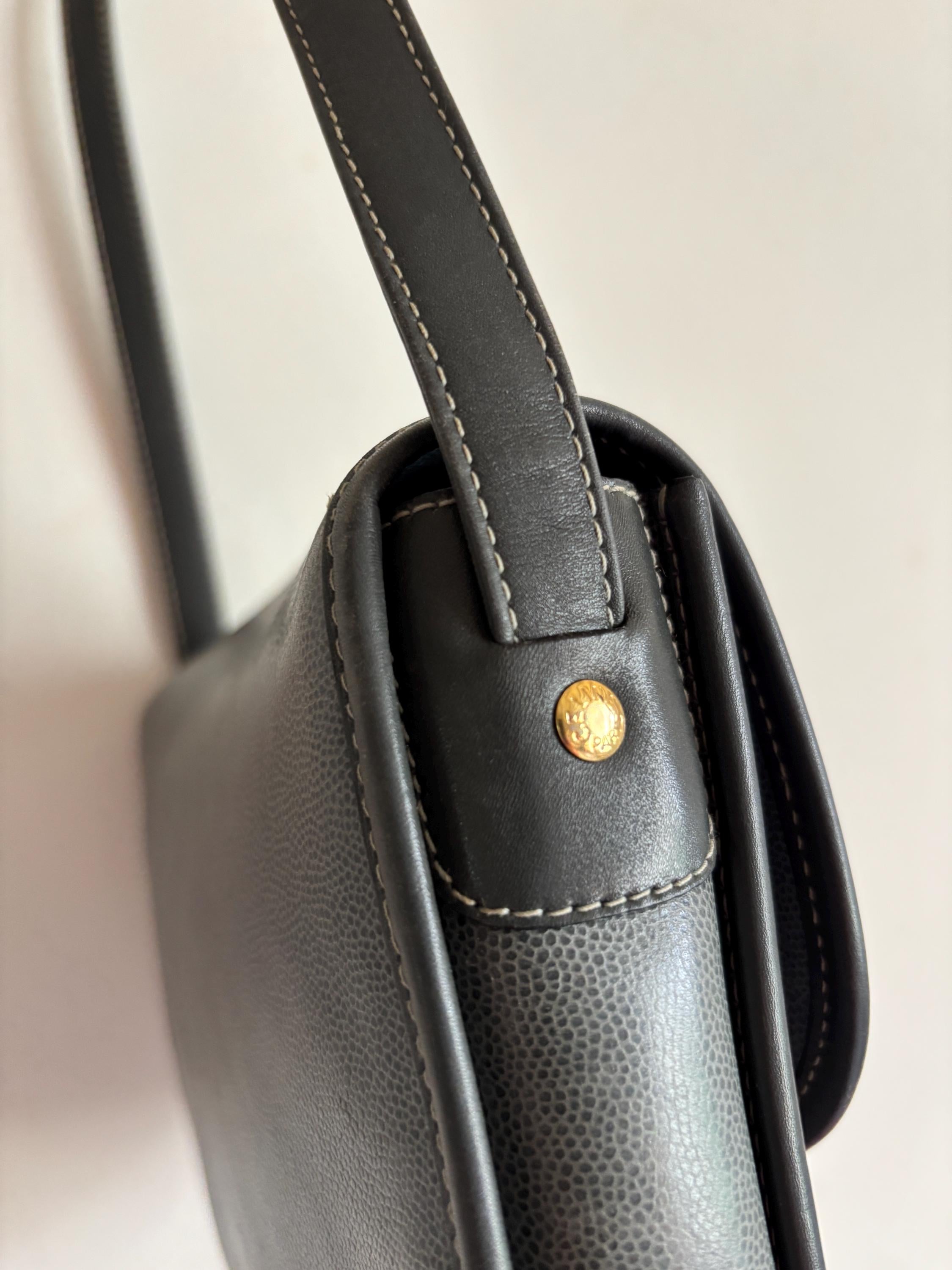 Vintage Celine grey leather Triomphe bag