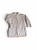 Vintage French Farmer workwear long tail striped dress shirt L/XL