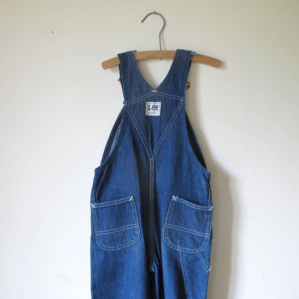 Vintage 70s LEE Kids bib Denim overalls made in usa 6/8 years