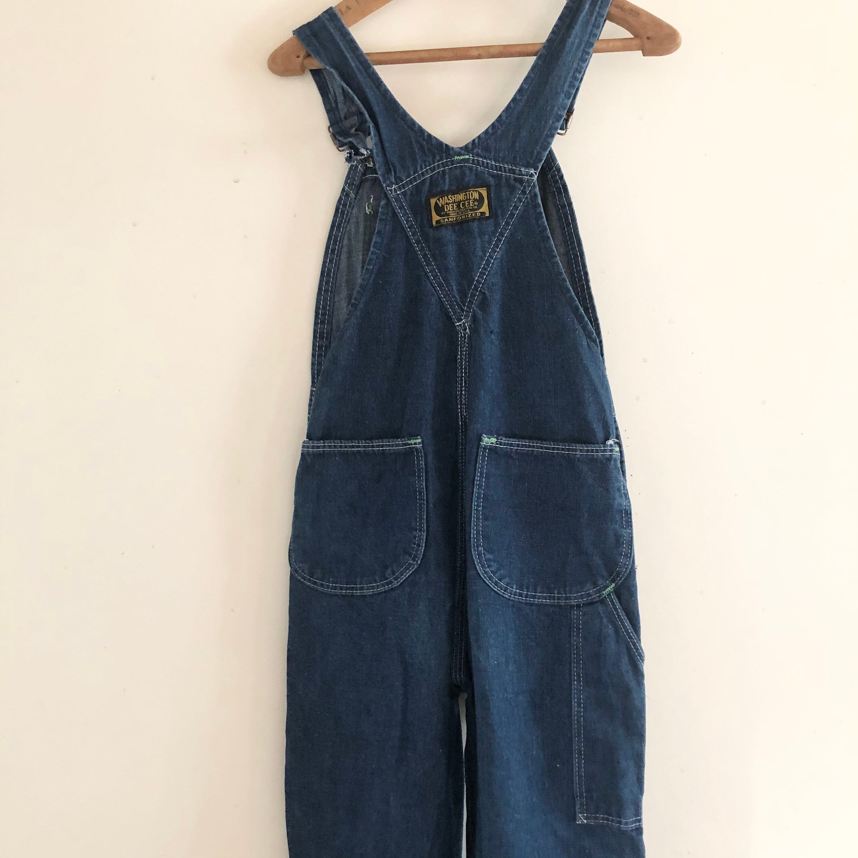 Vintage Washington Dee Cee blue denim overalls Sanforized made in Usa XS