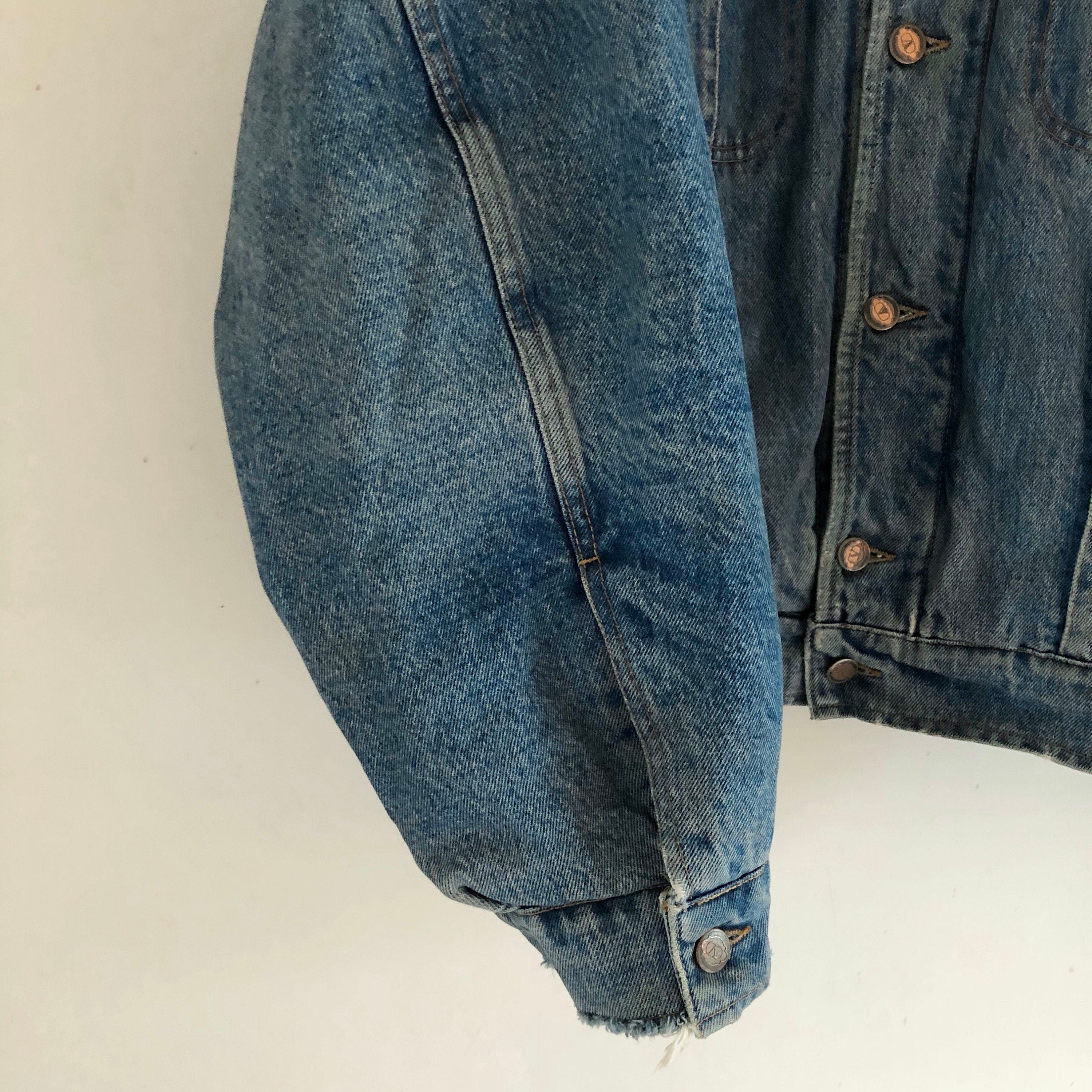 vintage Valentino winter lined denim jeans jacket XL