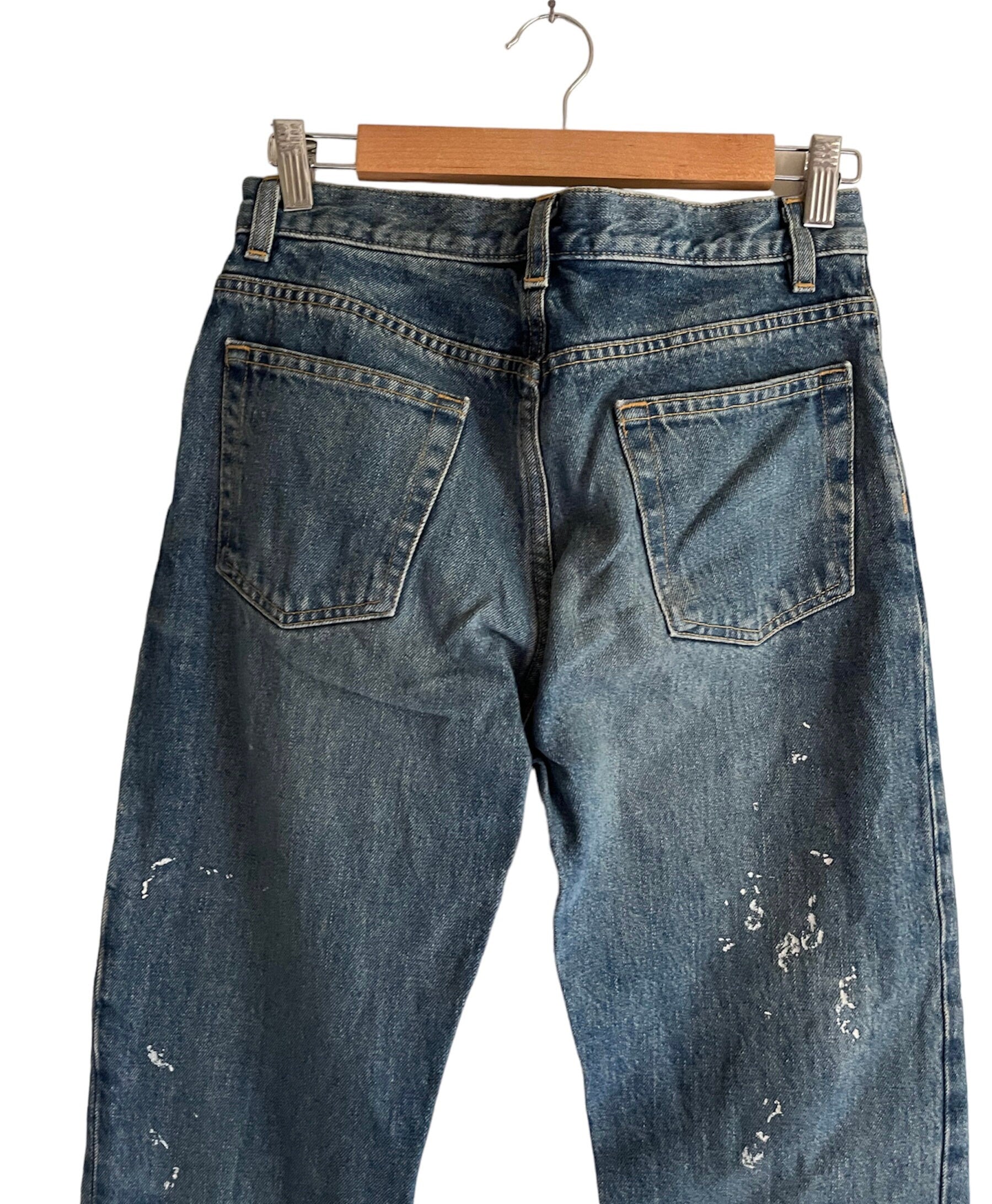 Vintage Helmut Lang 1998 Iconic Painter Blue Jeans  sz US 26