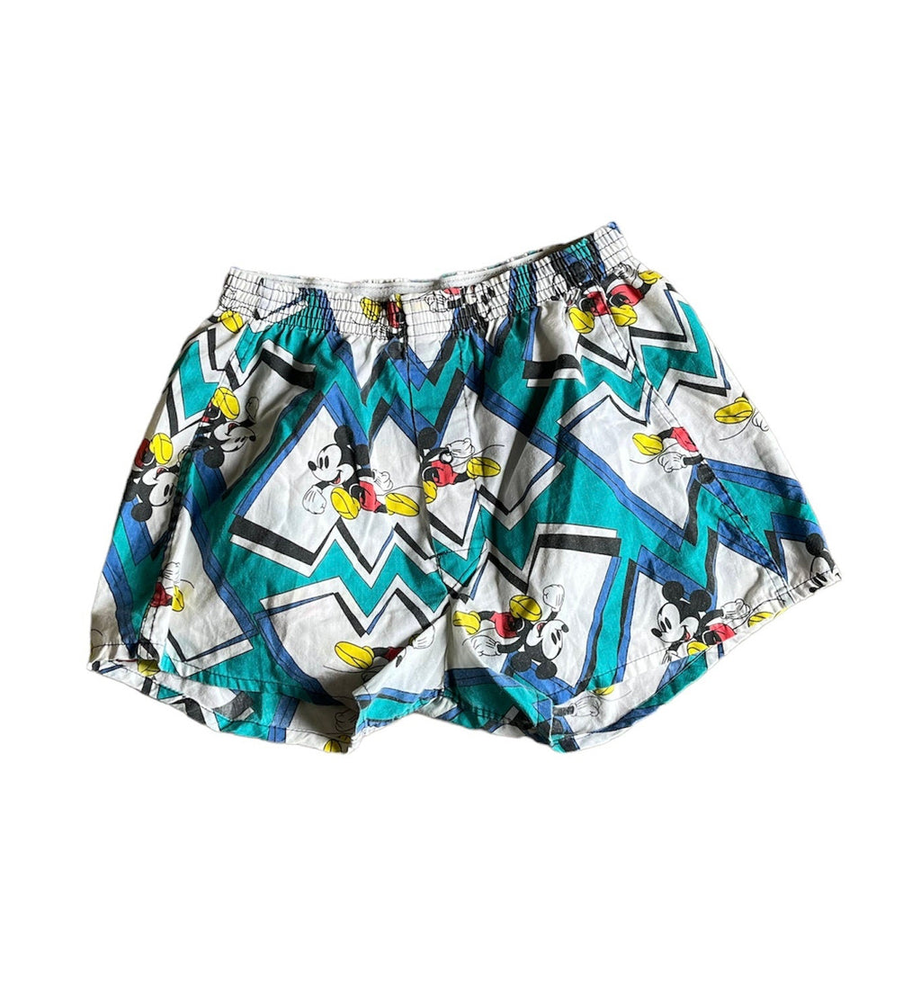 Vintage 80s Mickey Mouse Hanes cotton printed  Boxer shorts Disney • Made in Usa