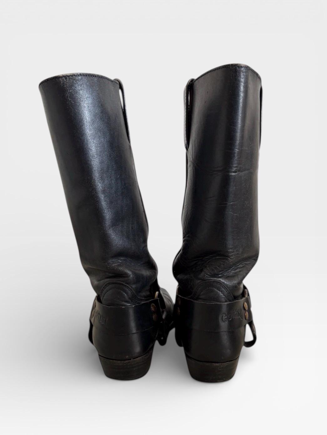 Vintage black Go West Black leather harness boots 36/37