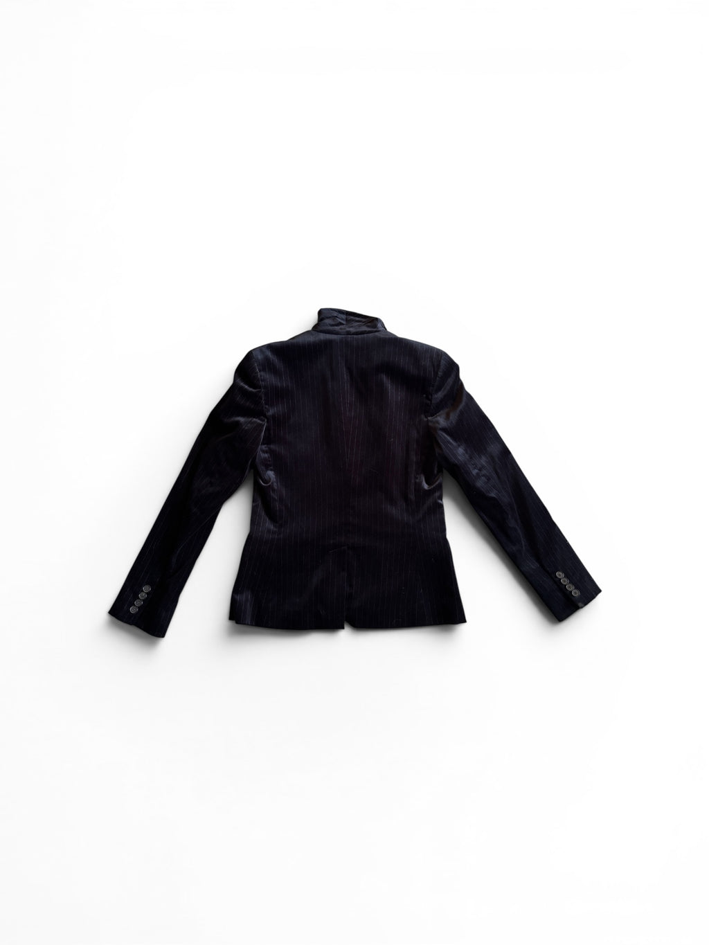 Vintage Ralph Lauren Blue Label Women black striped velvet Blazer 38