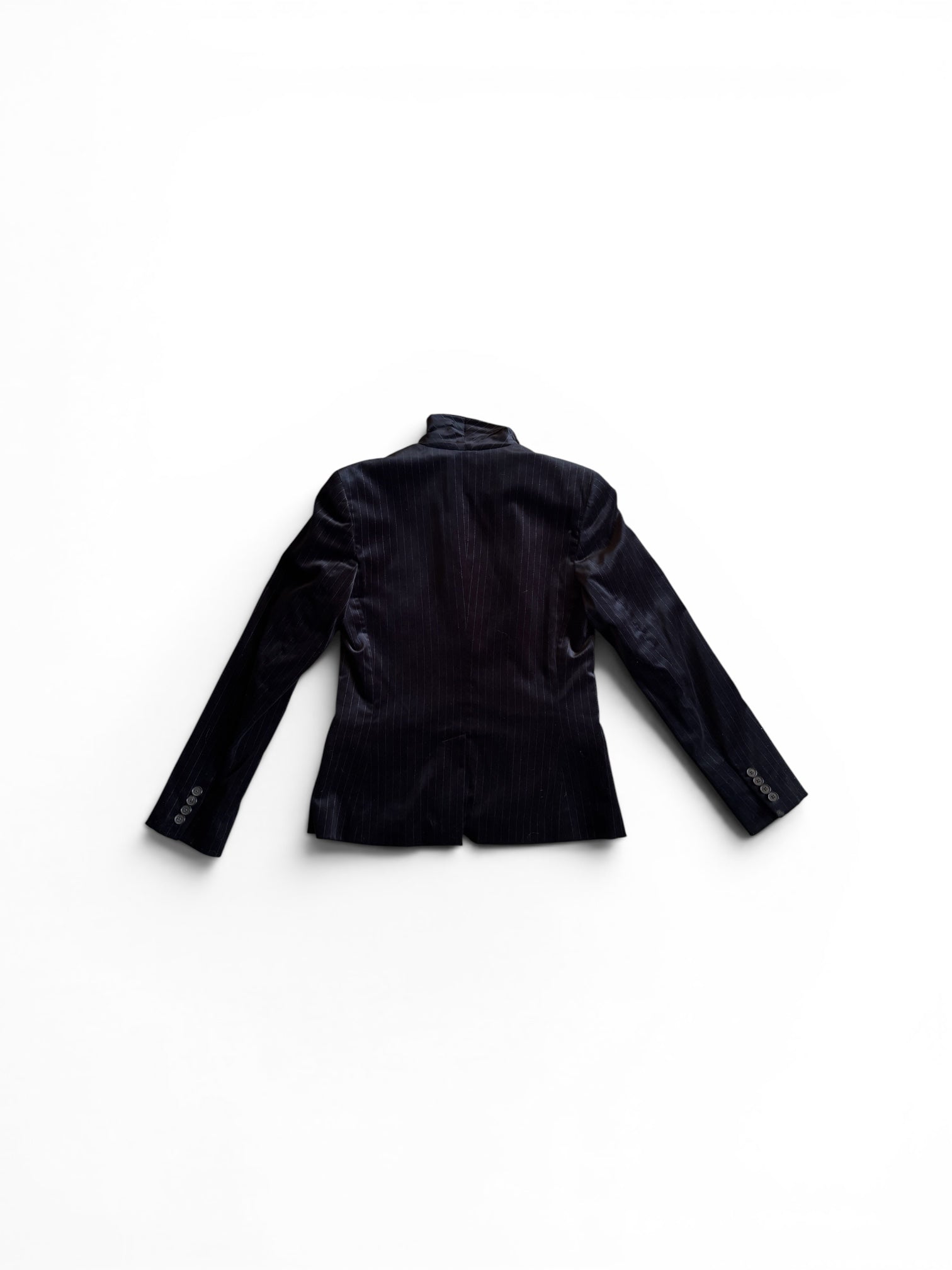 Vintage Ralph Lauren Blue Label Women black striped velvet Blazer 38