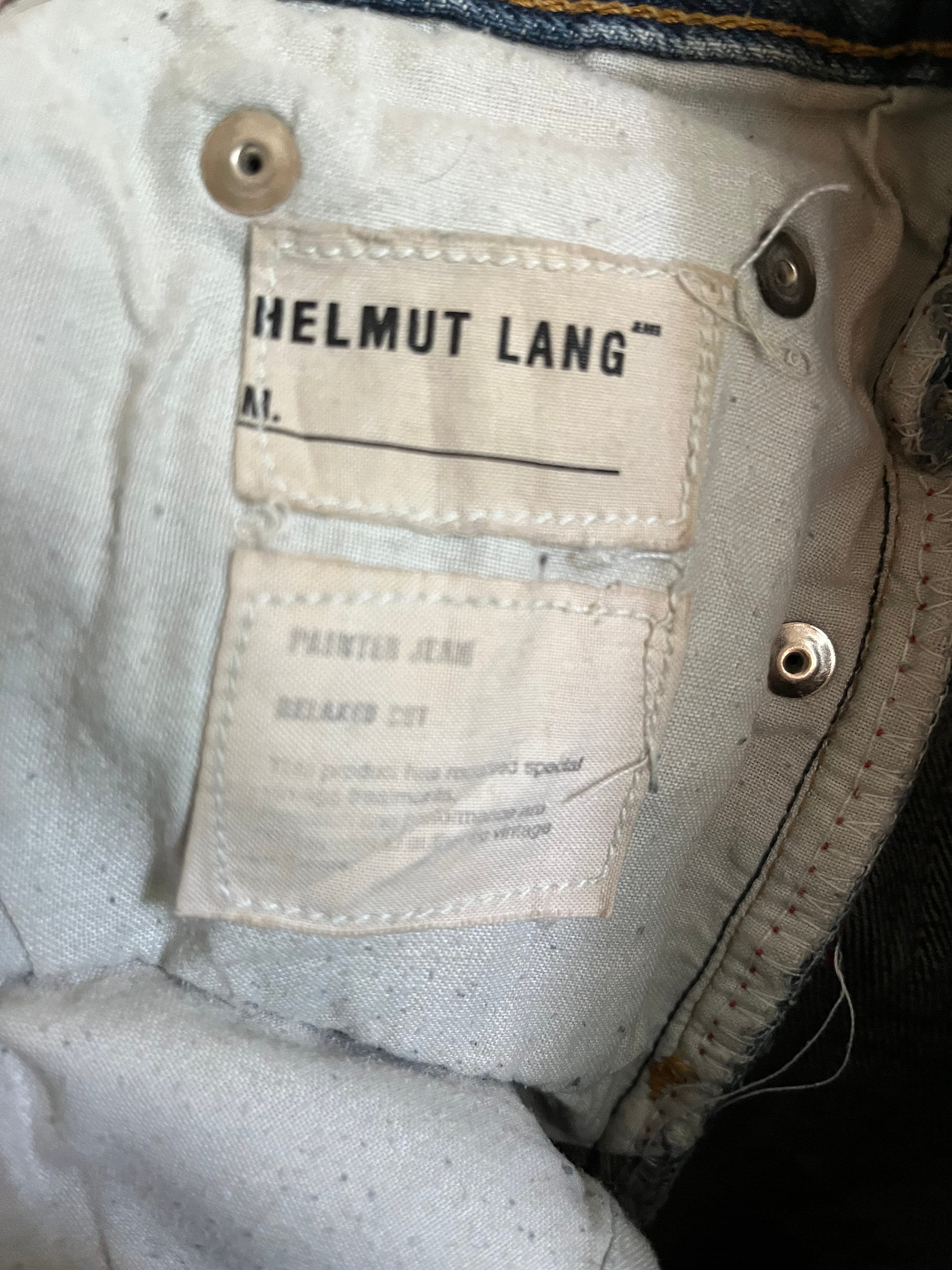 Vintage Helmut Lang 1998 Iconic Painter Blue Jeans  sz US 26