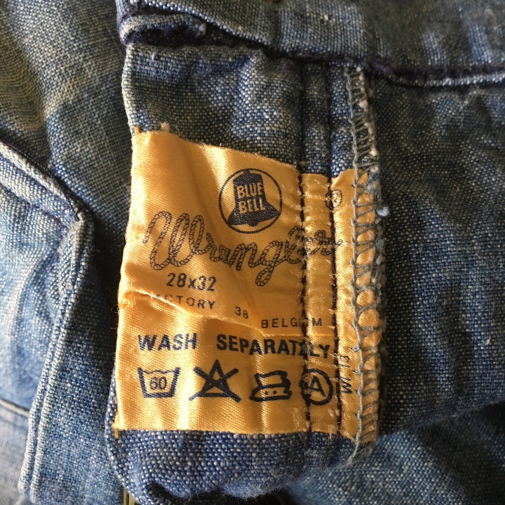 Vintage 1970s Wrangler Blue Bell Flare Jeans • High Waist, Wide Leg 28X32