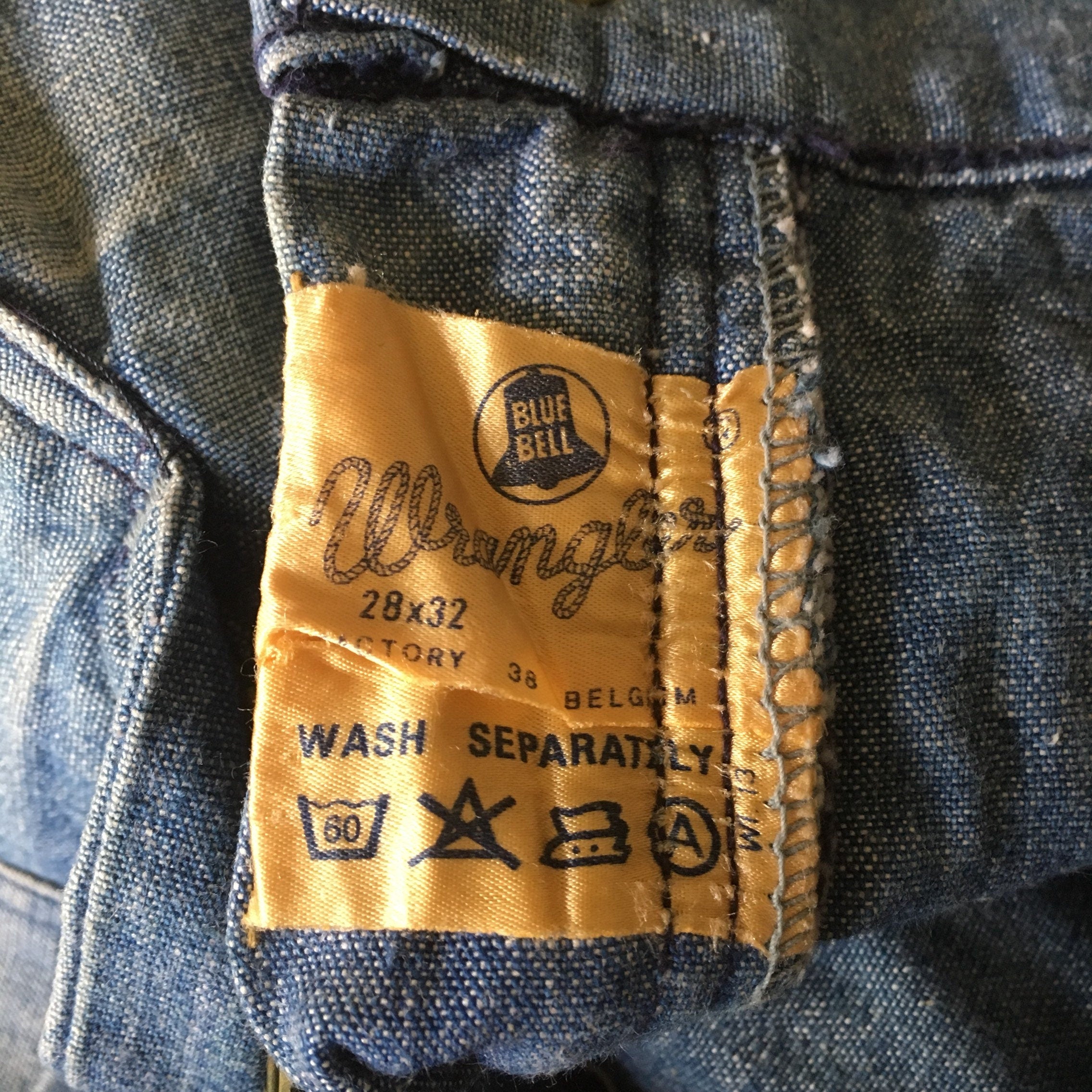 Vintage 1970s Wrangler Blue Bell Flare Jeans • High Waist, Wide Leg 28X32