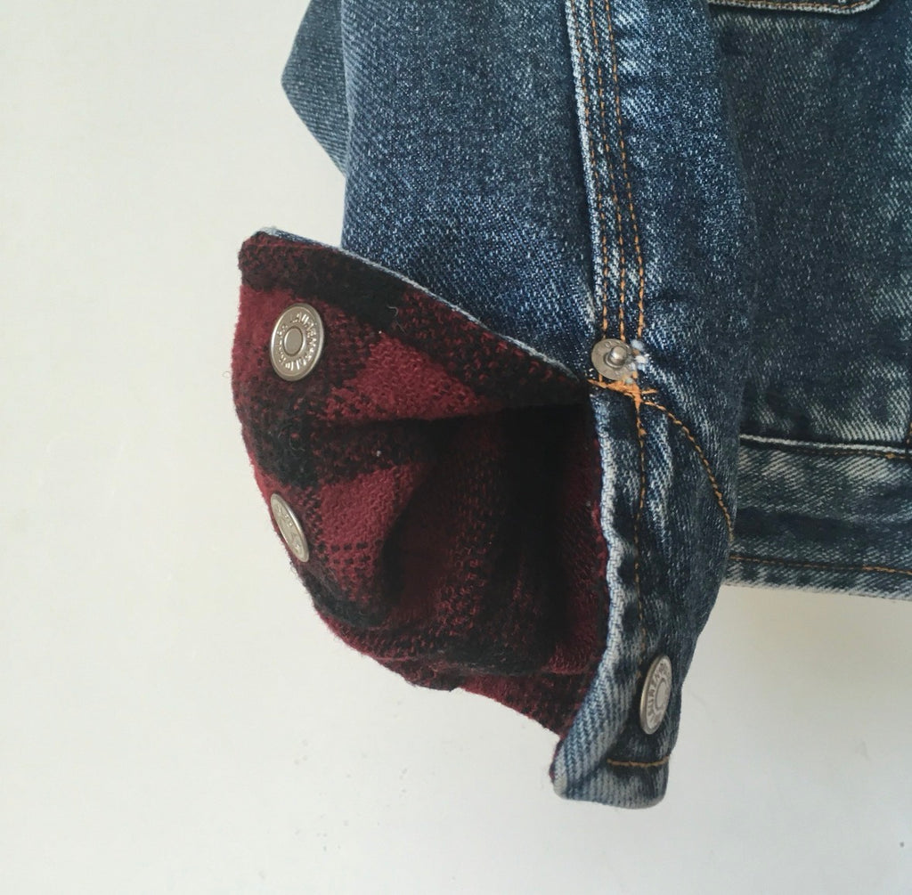 rare vintage 80's Polo Ralph Lauren reversible Denim Trucker Jacket made in usa Kids 4 Years
