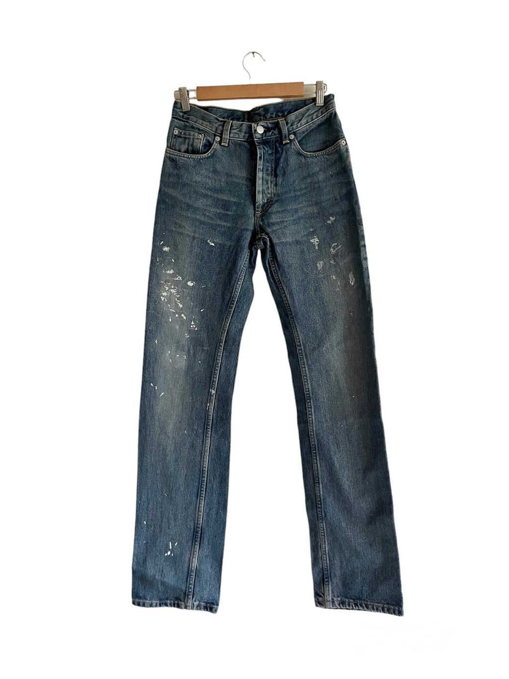 Vintage Helmut Lang 1998 Iconic Painter Blue Jeans  sz US 26