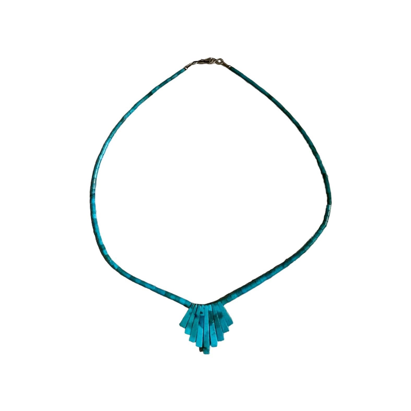 Vintage 1980s Turquoise & sterling silver native American Necklace