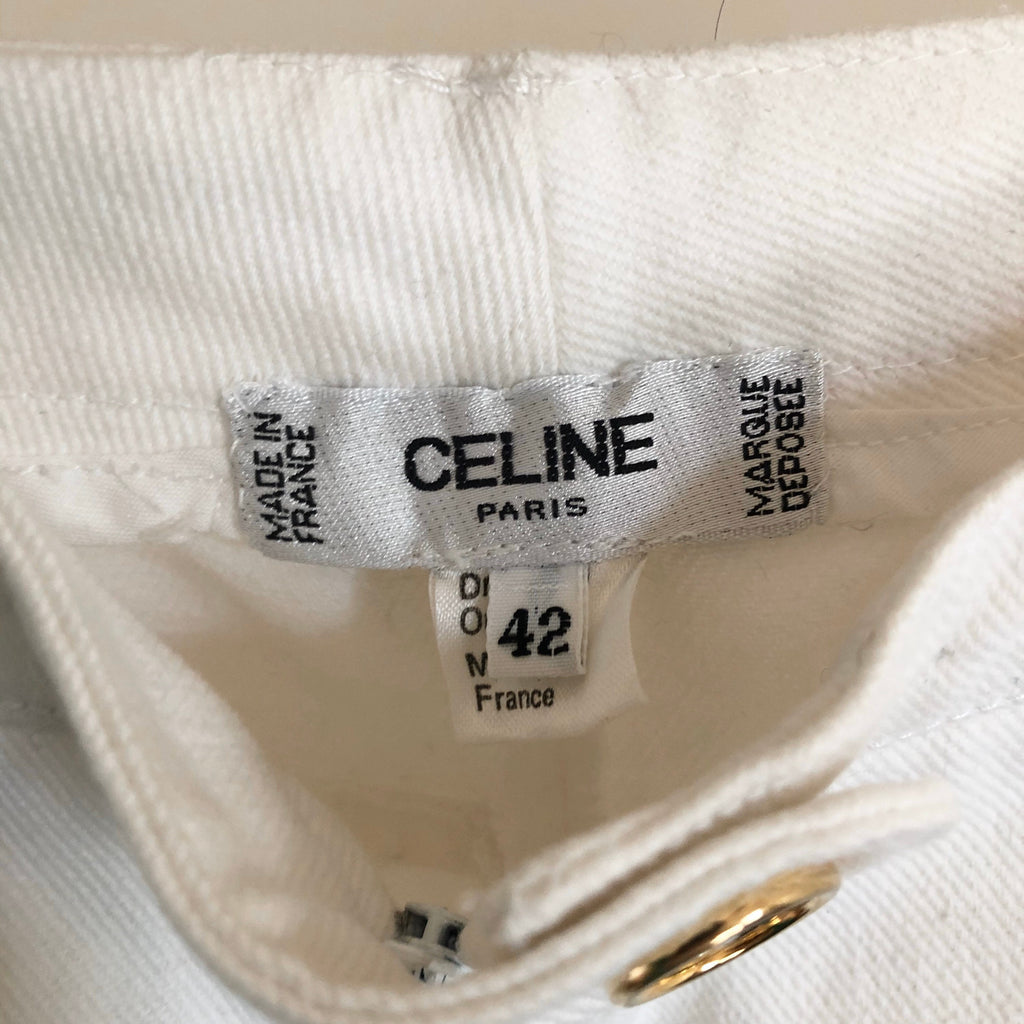 vintage 80's CELINE White Denim cool Jeans