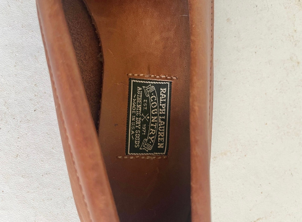 Vintage Ralph Lauren Polo Country leather loafers made in usa 37