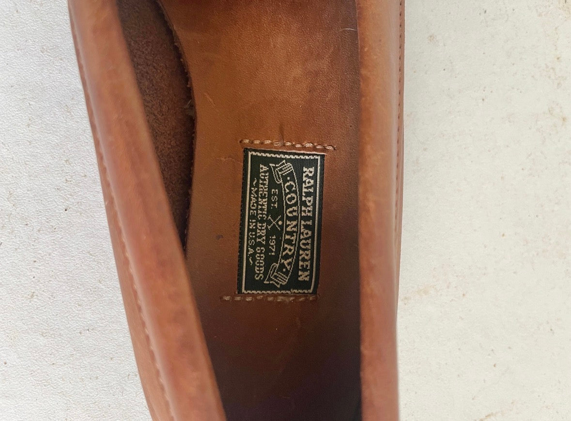 Vintage Ralph Lauren Polo Country leather loafers made in usa 37