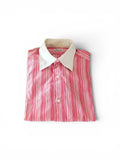 Vintage Charvet striped white and red buttons shirt