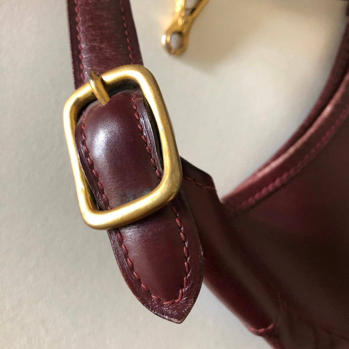 VIntage 70's Hermès Burgundy leather Trim bag