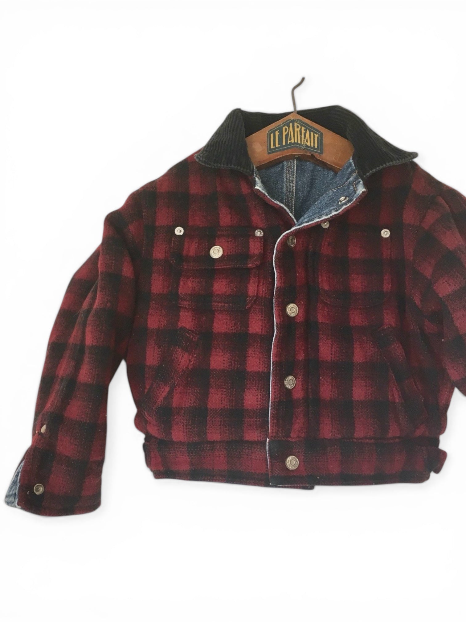 rare vintage 80's Polo Ralph Lauren reversible Denim Trucker Jacket made in usa Kids 4 Years