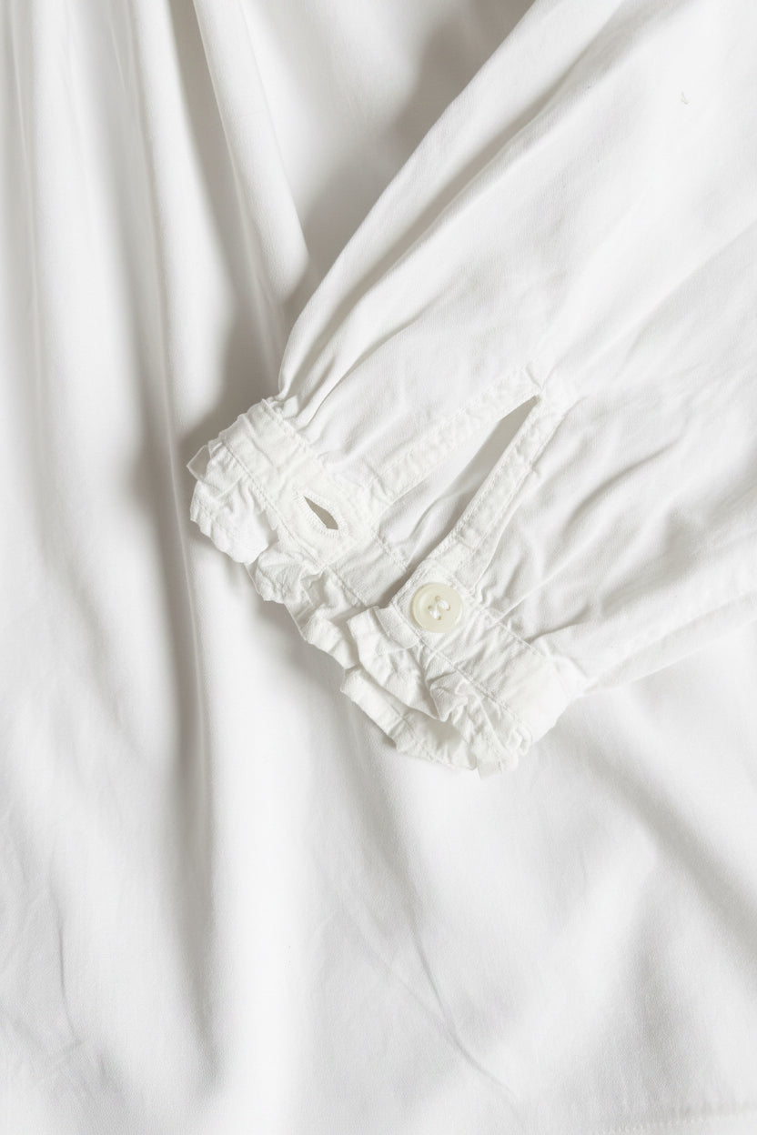 Vintage late 70s Broderie Anglaise René Derhy white ruffles blouse made in India XS/S