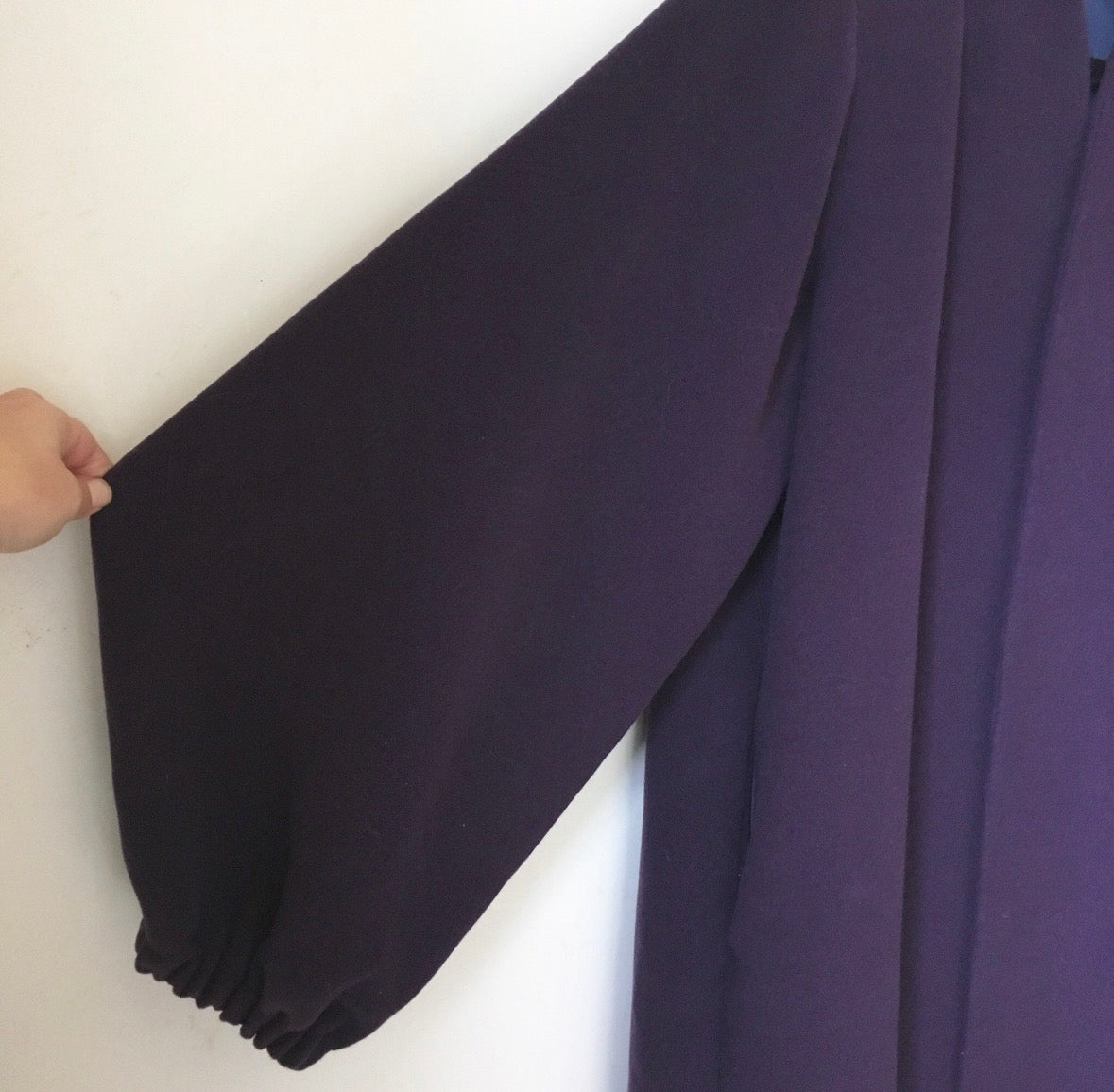 Vintage 90's Yves Saint Laurent wool purple balloon sleeves oversize coat YSL