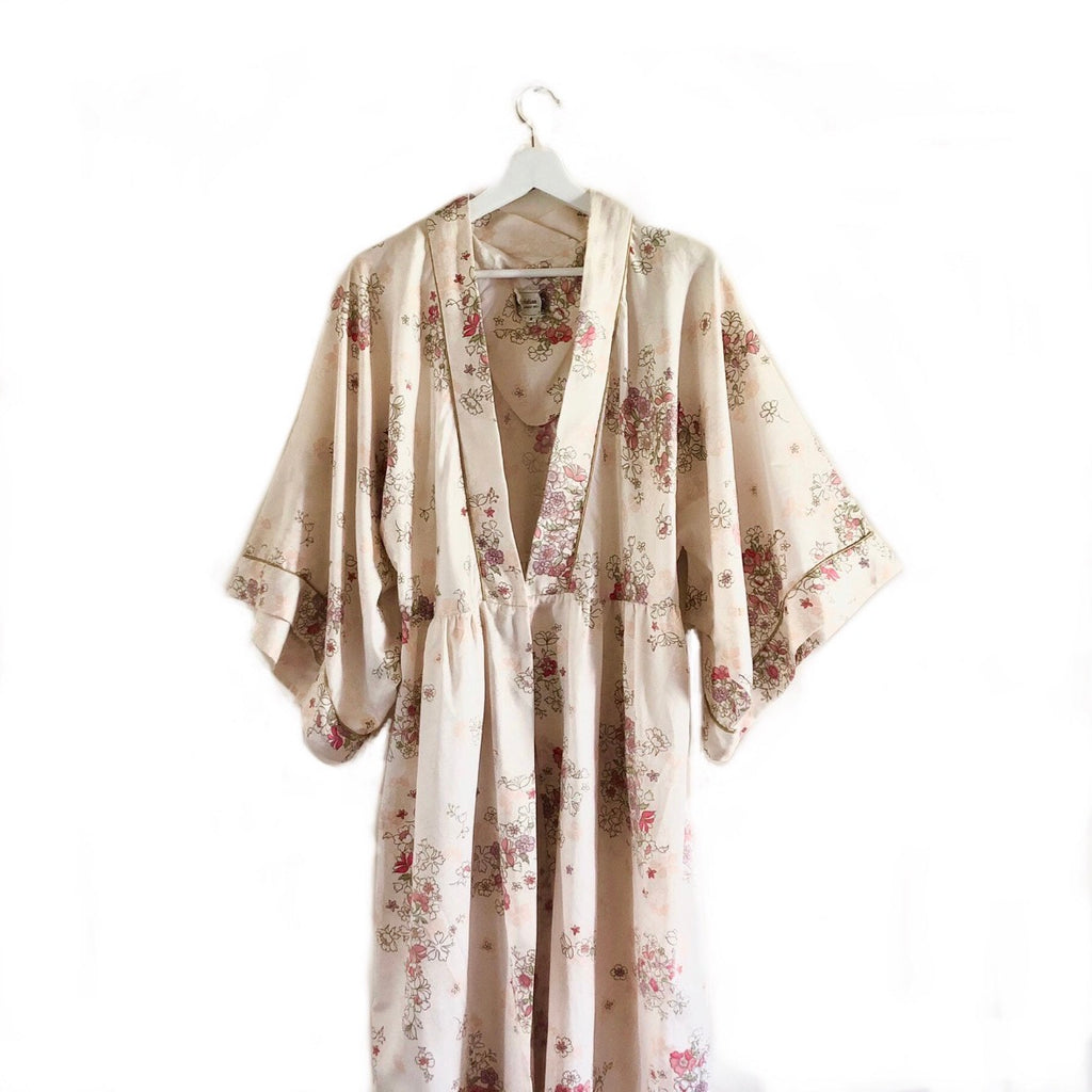 Vintage Christian Dior floral long kimono S