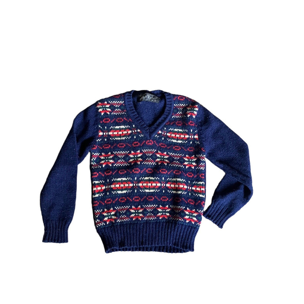 Vintage for kids Fair Isle shetland knitwear wool sweater 8 years