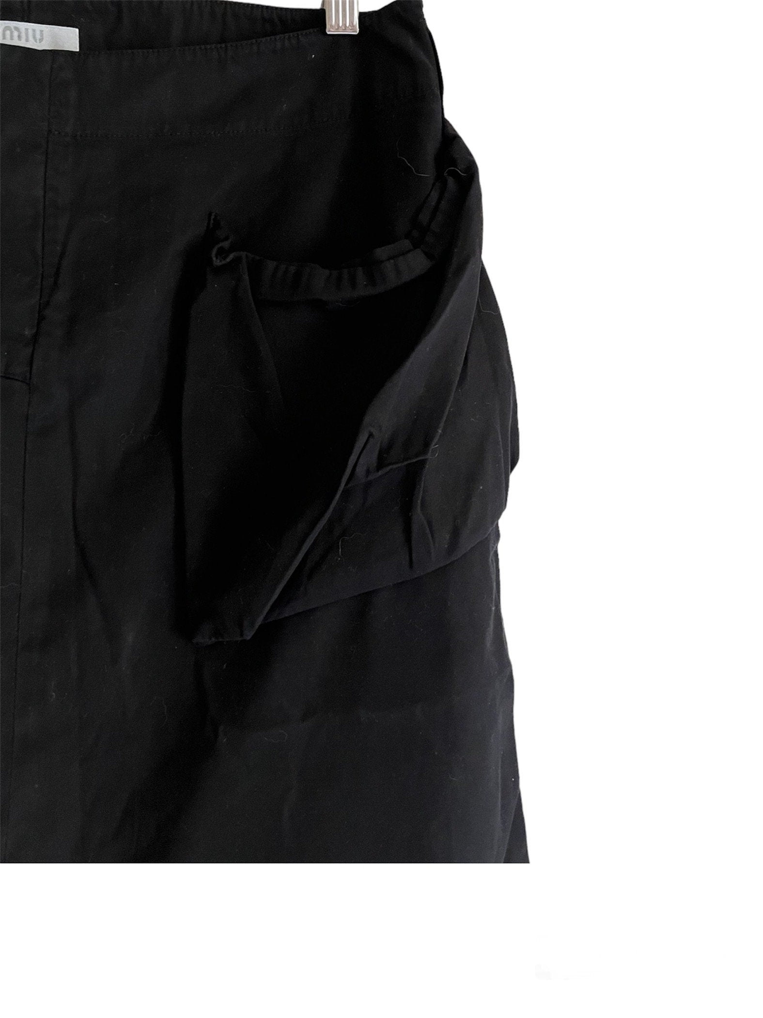 Vintage Miu Miu SS 2001  vintage cotton black cargo mini skirt