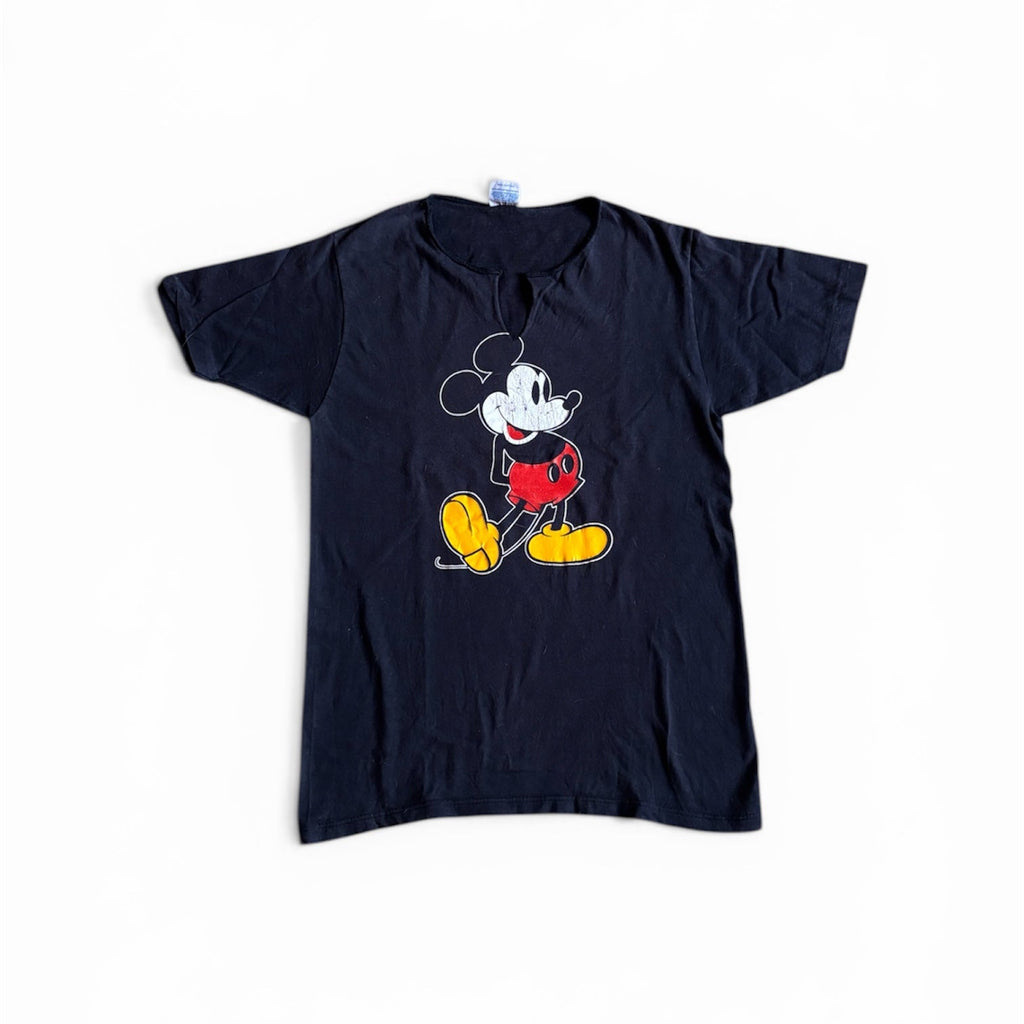 Vintage 80's T-Shirt noir Mickey mouse made in usa S/M
