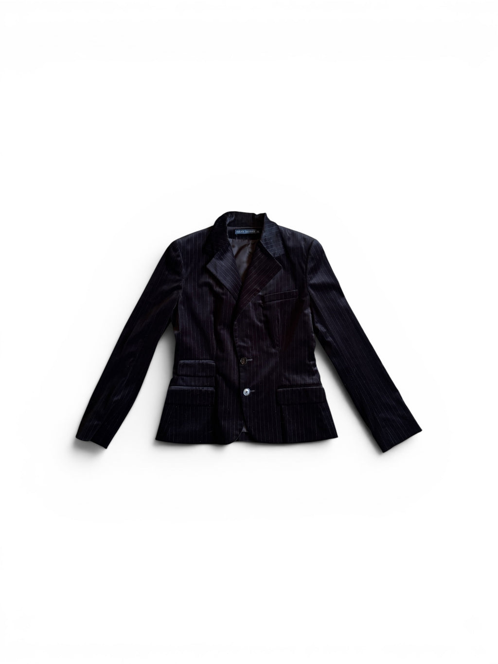 Vintage Ralph Lauren Blue Label Women black striped velvet Blazer 38