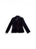 Vintage Ralph Lauren Blue Label Women black striped velvet Blazer 38