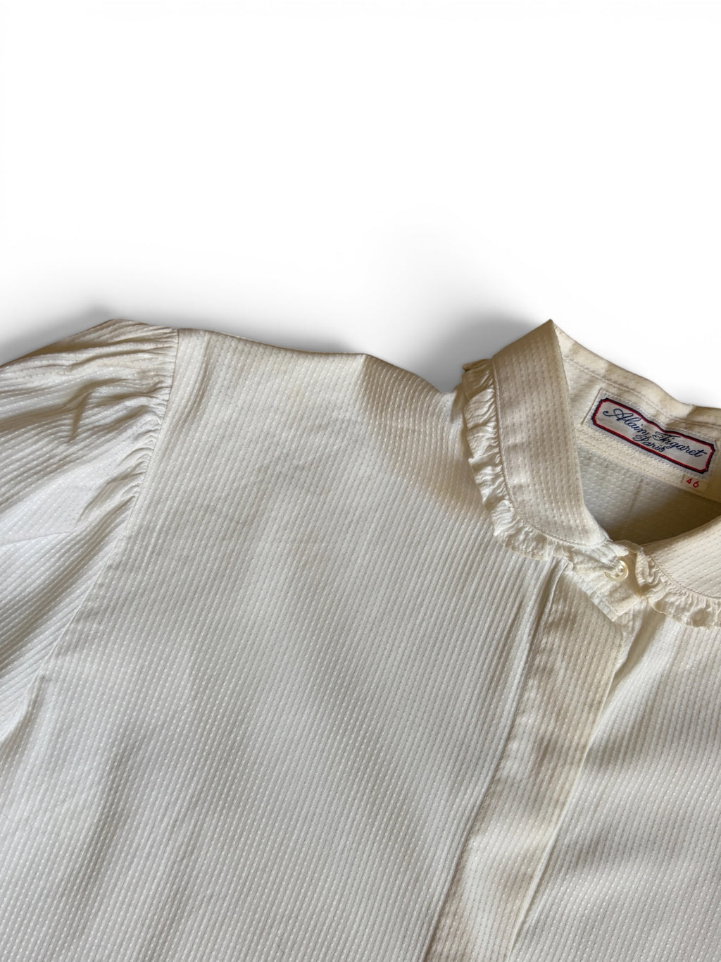 Vintage 80s Alain Figaret Paris chemisier col rond made in France L