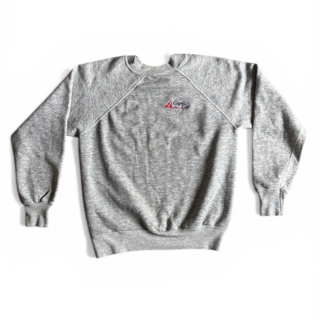 Vintage 80's Cape Cod Usa  Raglan grey souvenir Sweatshirt S/M