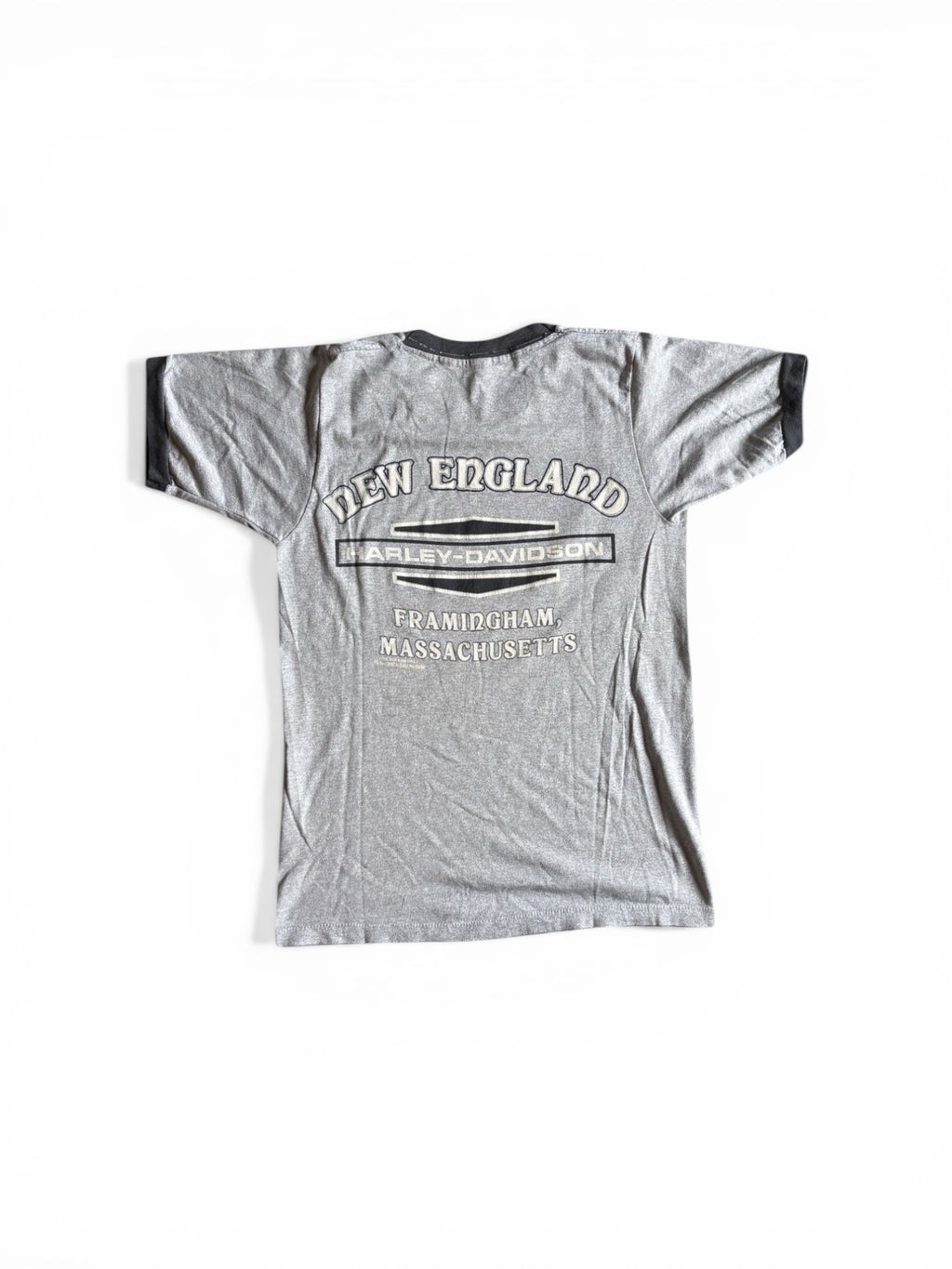 Vintage 70's Rare Harley Davidson single stitch ringer t-shirt S