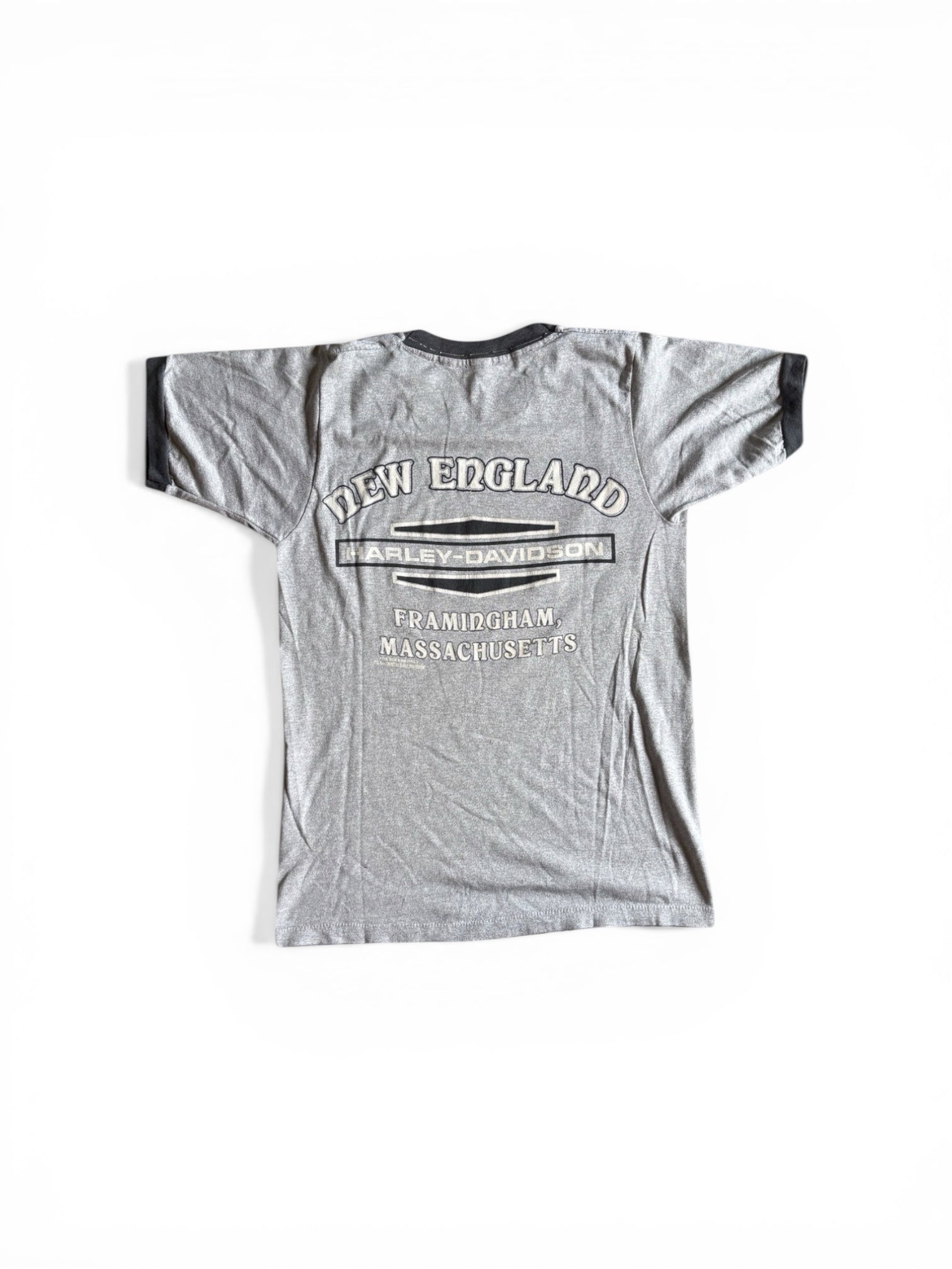 Vintage 70's Rare Harley Davidson single stitch ringer t-shirt S