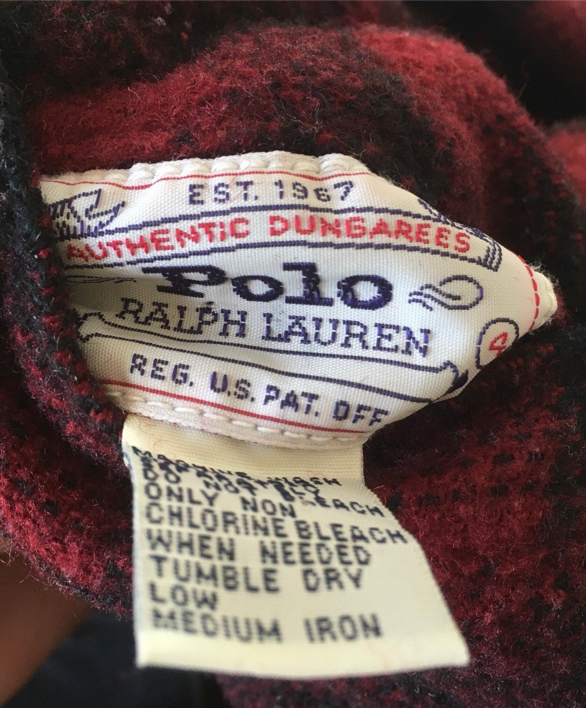 rare vintage 80's Polo Ralph Lauren reversible Denim Trucker Jacket made in usa Kids 4 Years