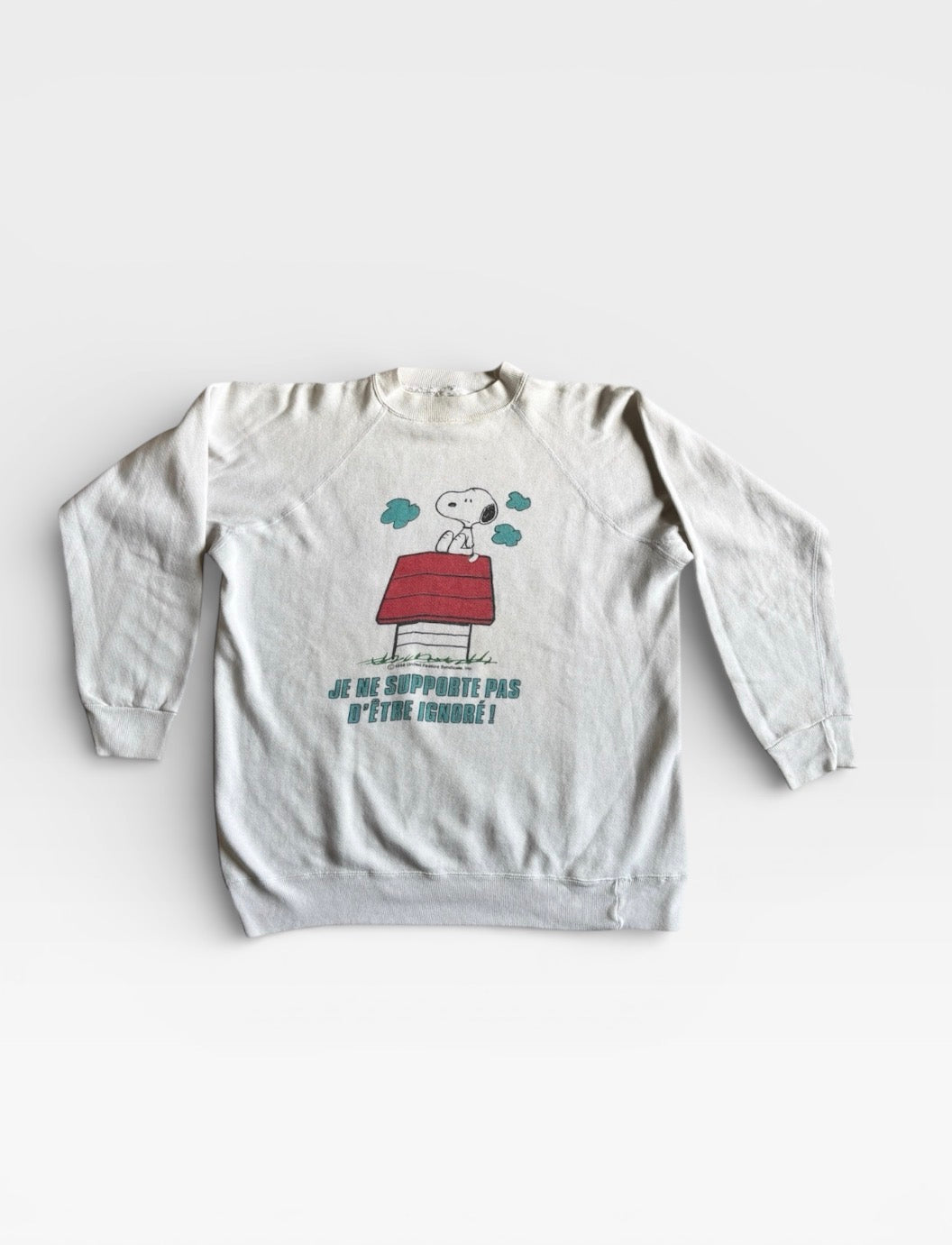 Rare vintage 70's Snoopy French raglan sweatshirt S/M