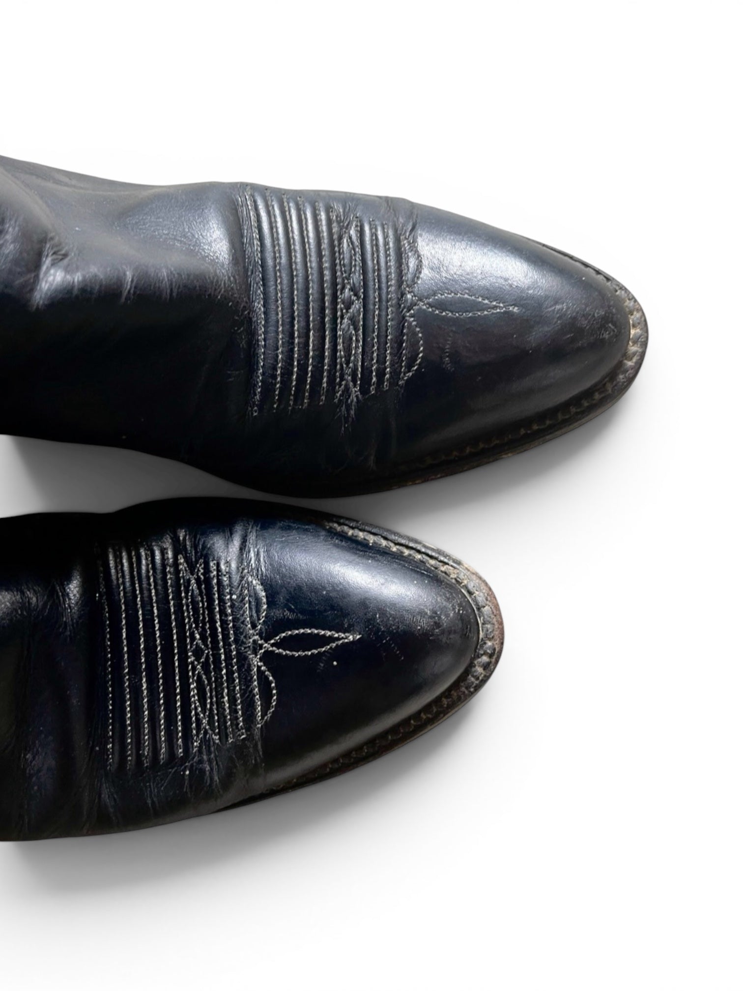 Vintage 80's Lucchese black leather women cowboy boots 6.5