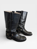 Vintage Go West Black leather Harness Boots 37