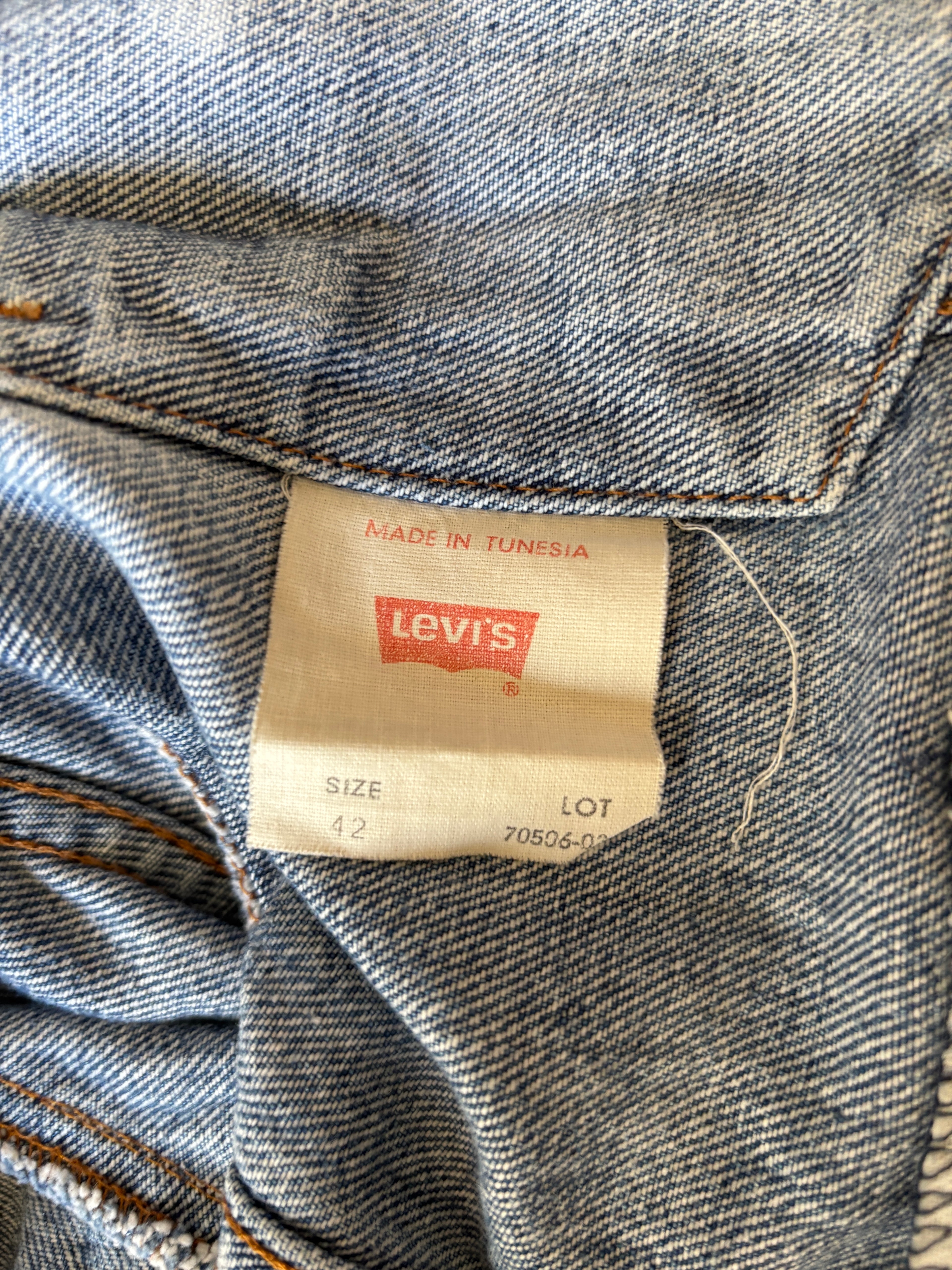 Vintage 70's 80's Levi's Trucker denim Jacket customized with official rare patches of Guns'N Roses, Iron Maiden, Bon Jovi