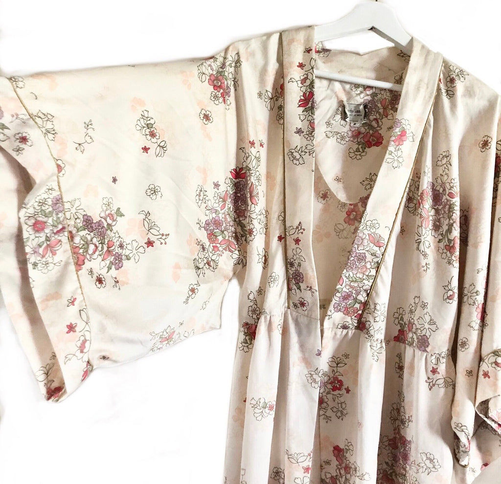 Vintage Christian Dior floral long kimono S