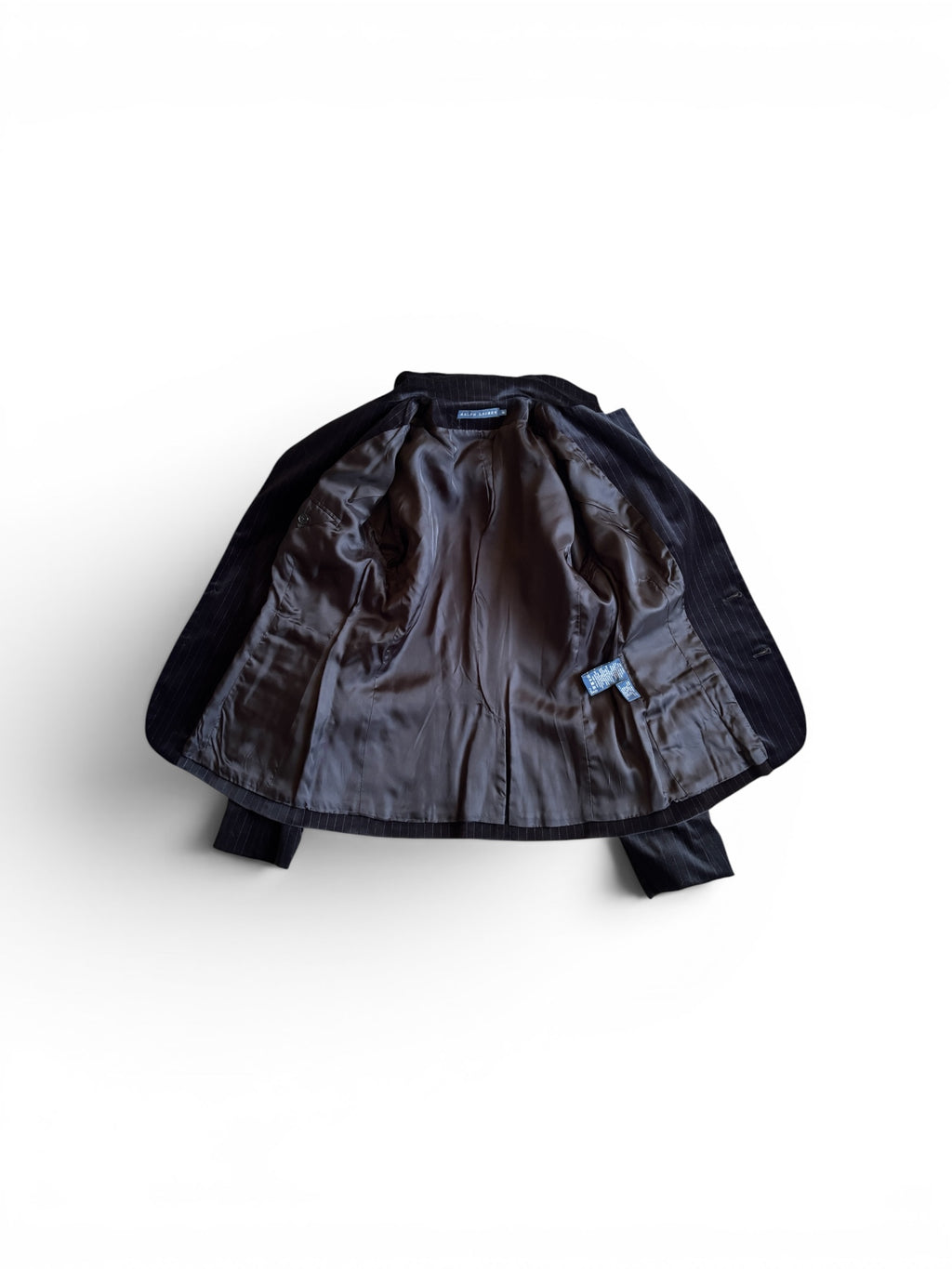 Vintage Ralph Lauren Blue Label Women black striped velvet Blazer 38