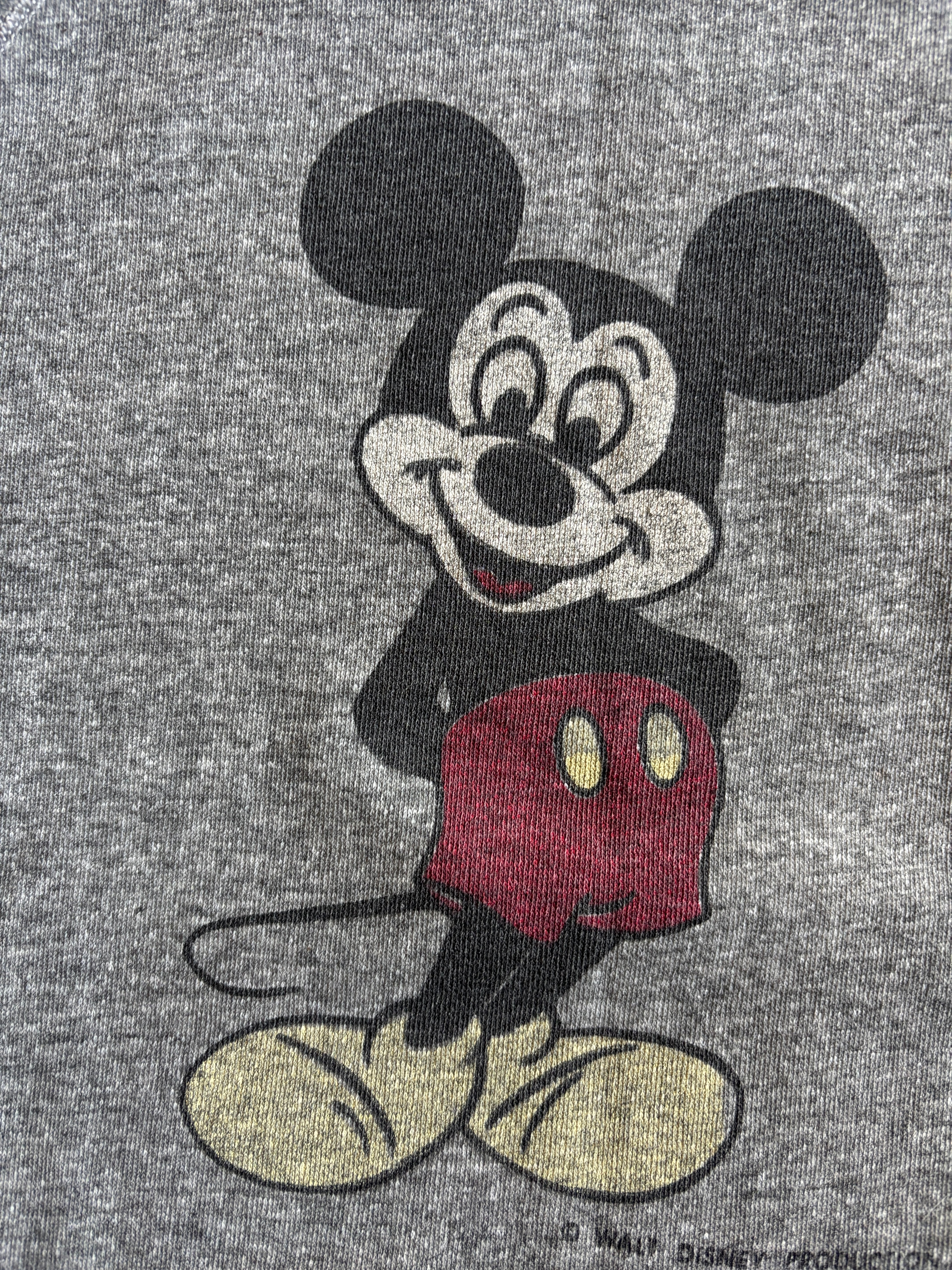 Rare vintage 70's Mickey Mouse Front Back grey sweatshirt M