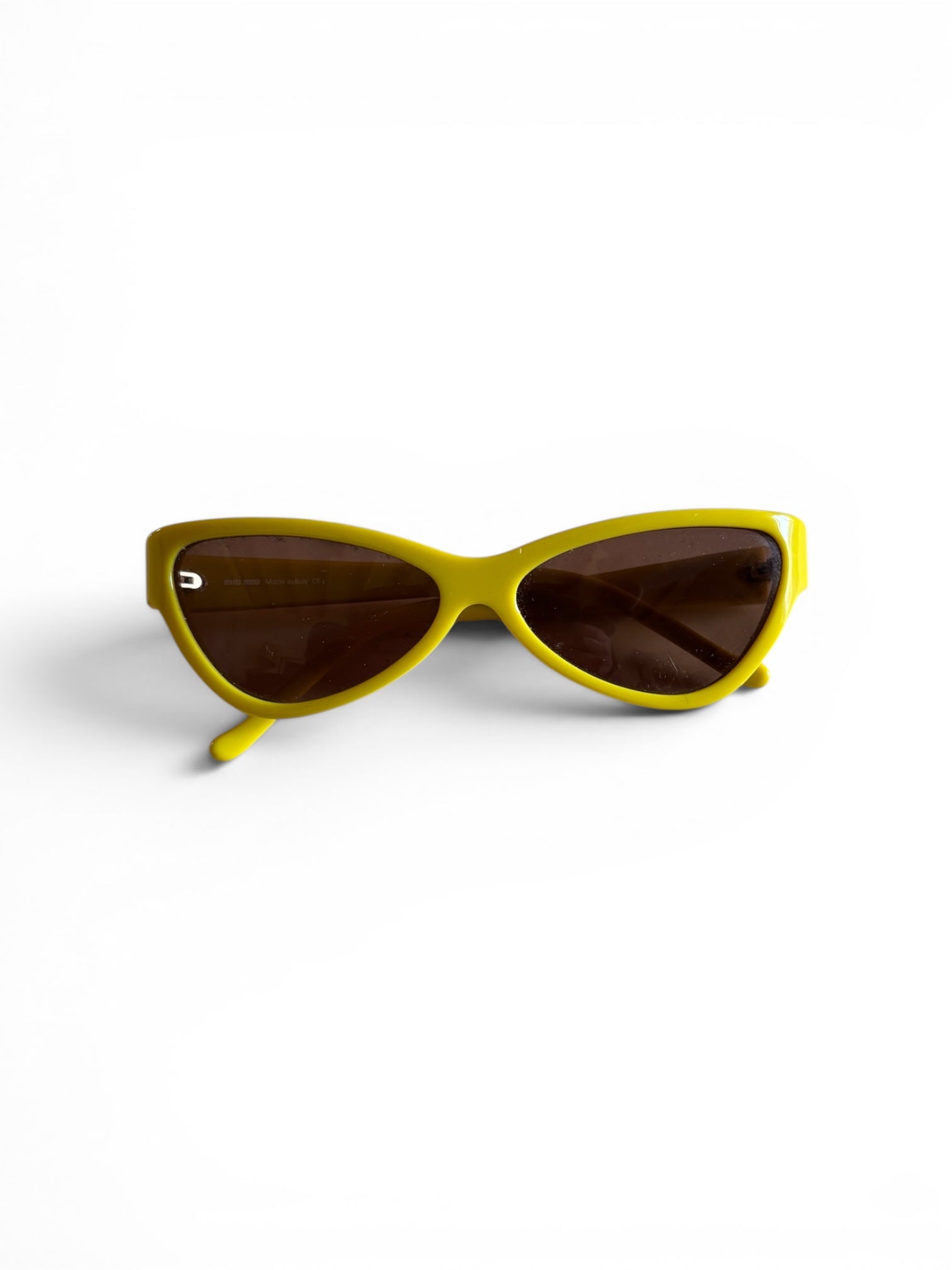 Vintage 2001 Miu Miu yellow cat eyes sunglasses