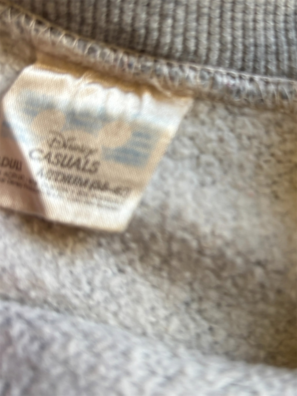 Rare Vintage 1970's Mickey Mouse Disney Grey Raglan sweatshirt S