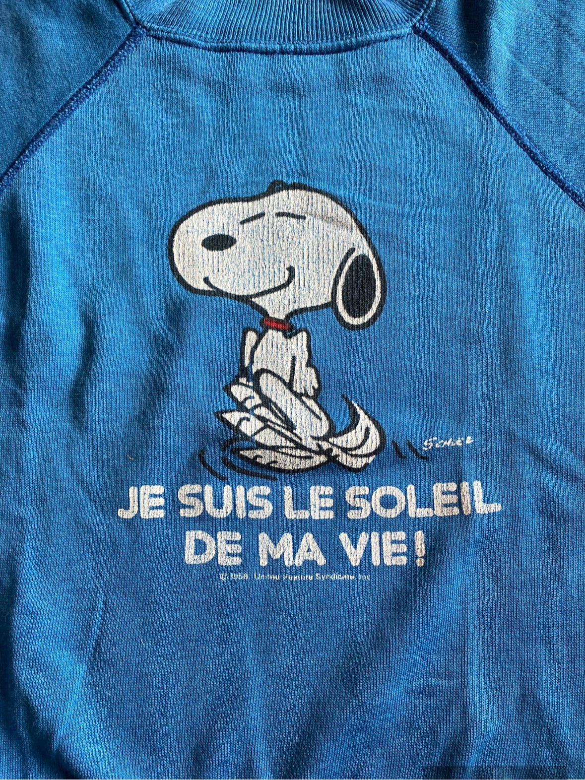 Rare 80's French Snoopy Kids raglan sweatshirt